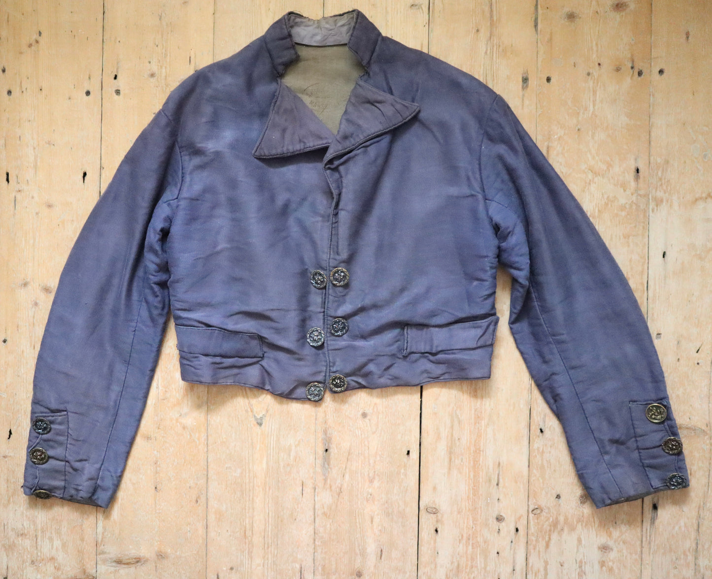 1920s French Blue Cotton Boxy Jacket Theatre Opera