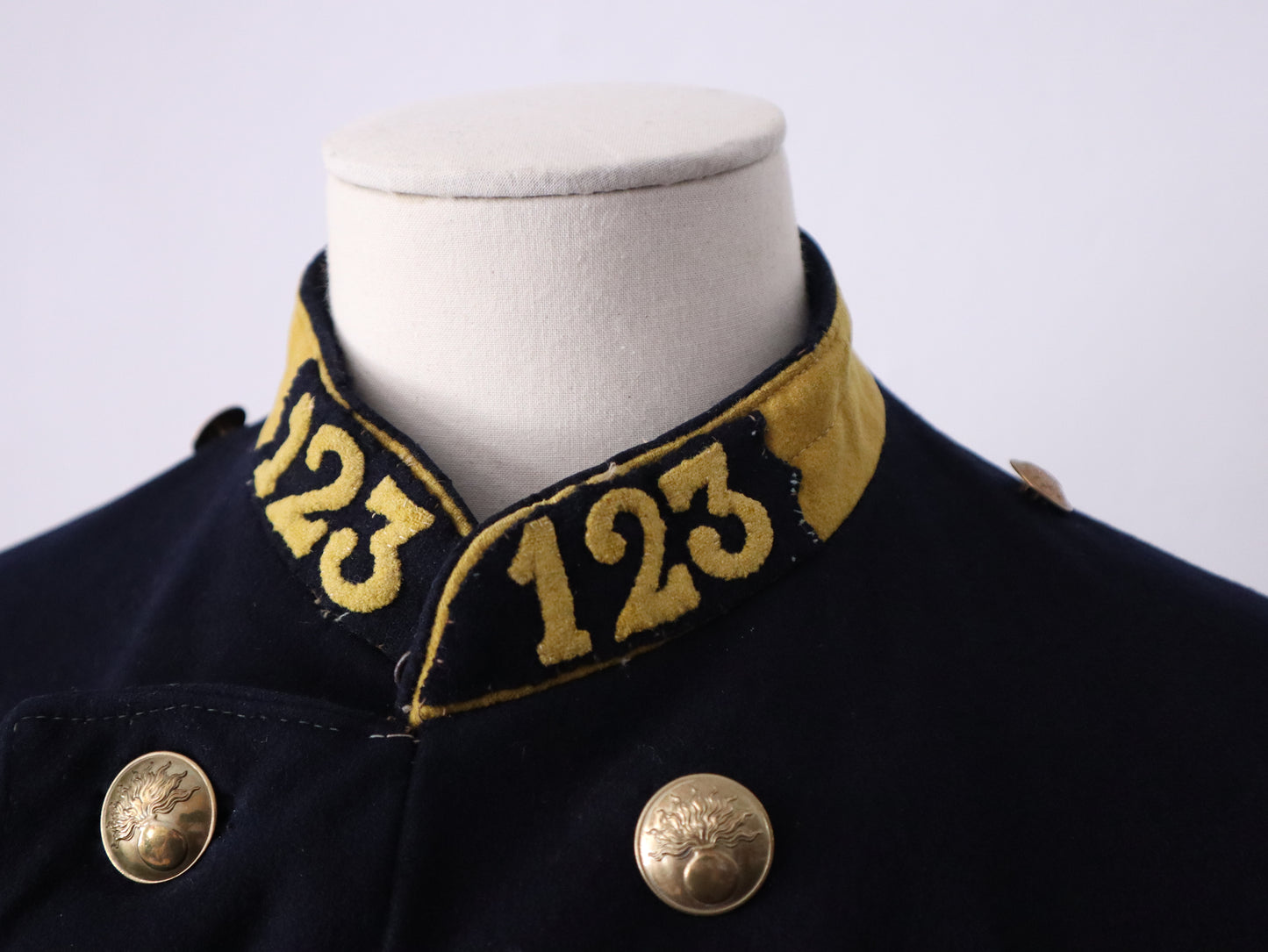 Original 1883 French Infantry Tunic – Model 1877 – 123rd Regiment – Antique Military Uniform