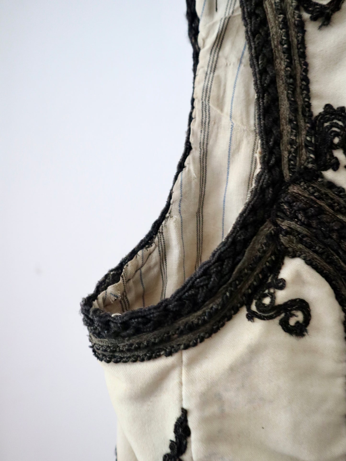 1920s 30s  Transylvanian folk waistcoat with black soutache decoration