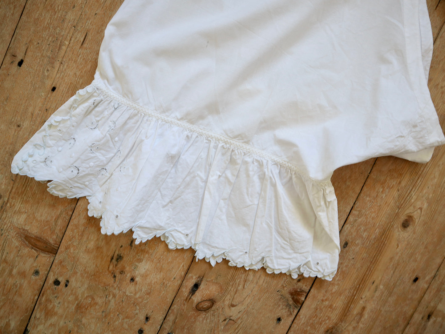 Antique French White Cotton Bloomers Knickers Embroidery Cutwork JG Monogram Early 1900s