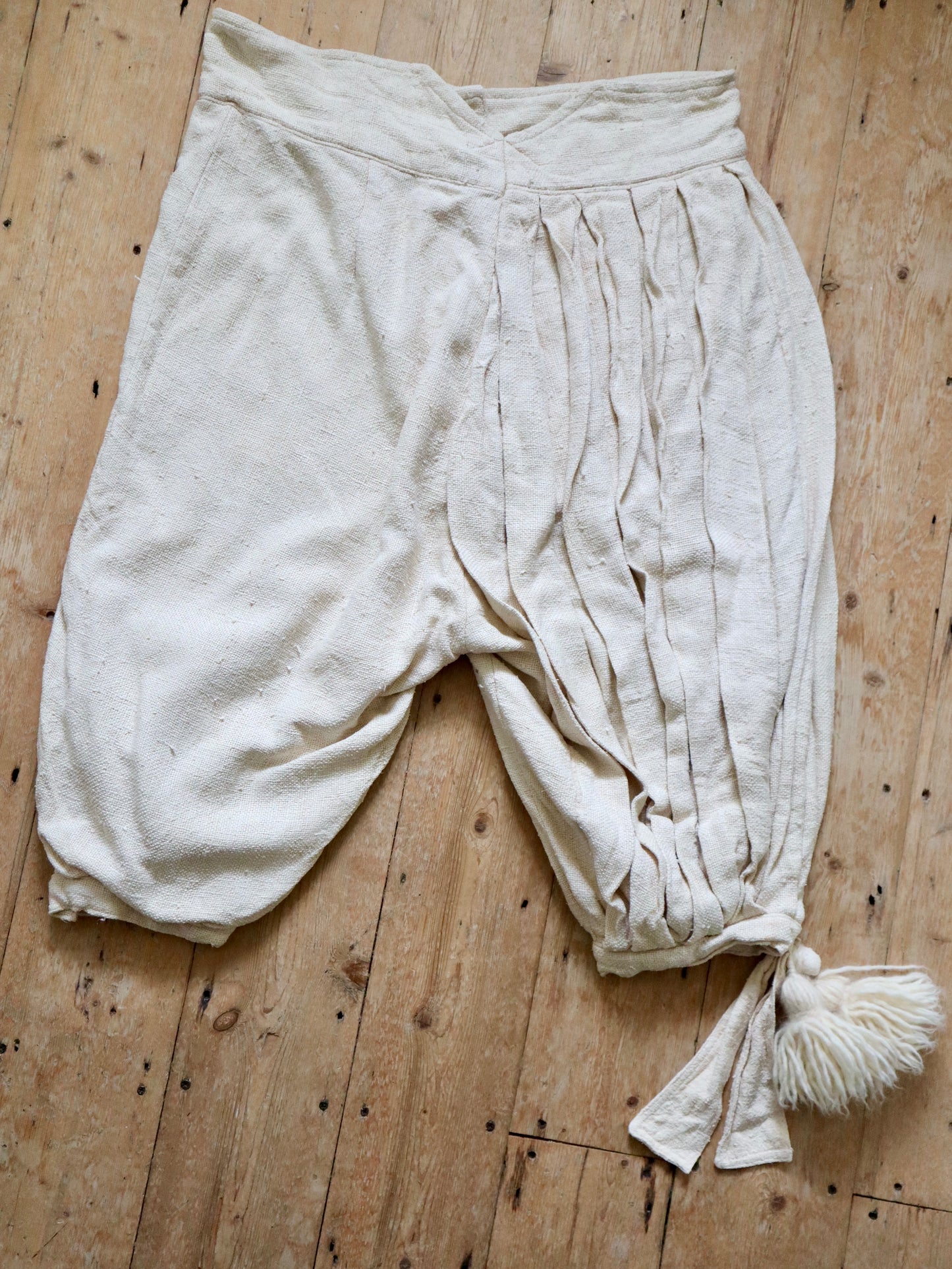 Royal Opera House Cream Cotton Breeches Hose Renaissance Inspired Rustic Avant Garde