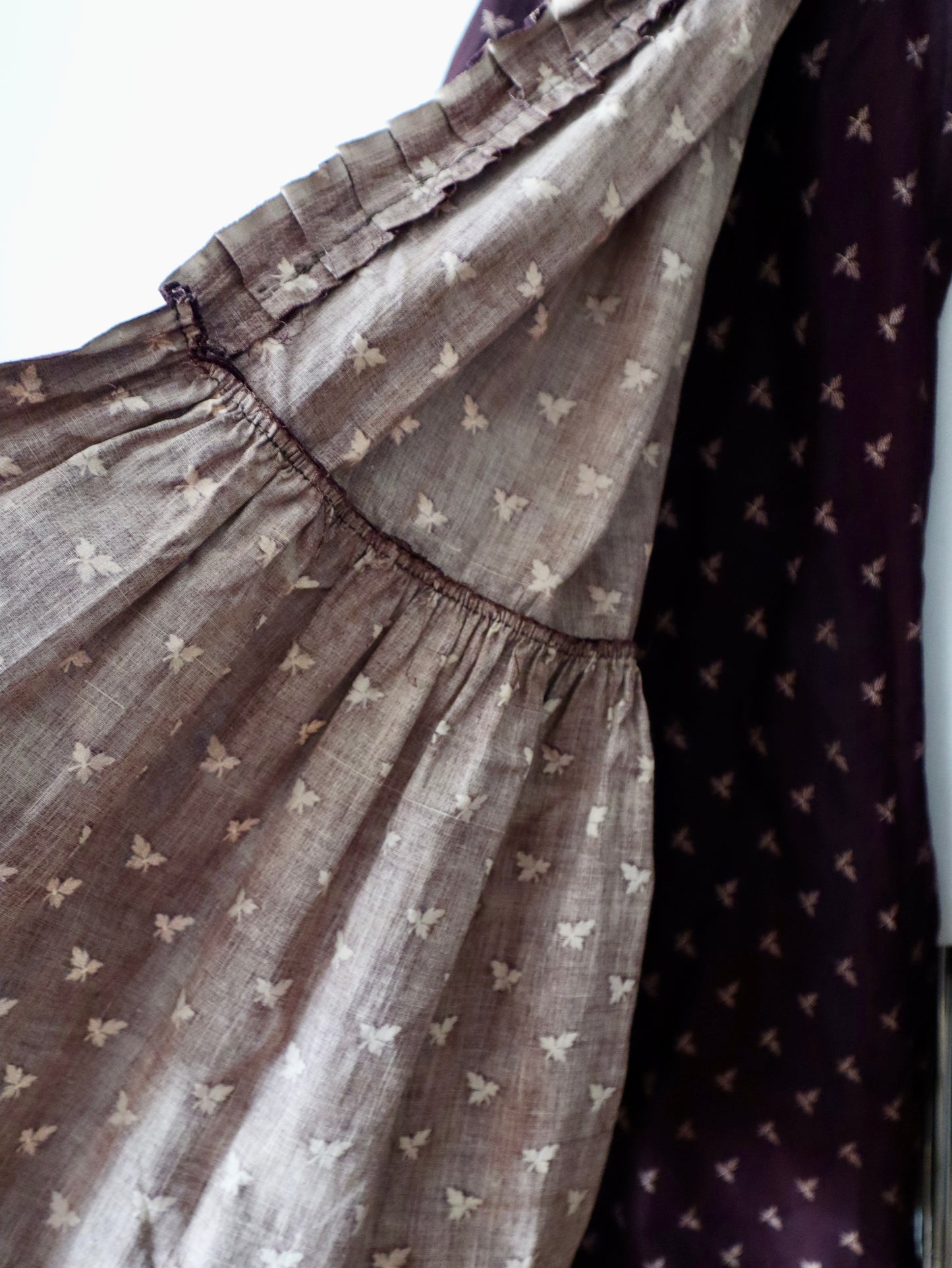 Antique 19th century German Hockmantel full length cotton cloak wool flannel lined