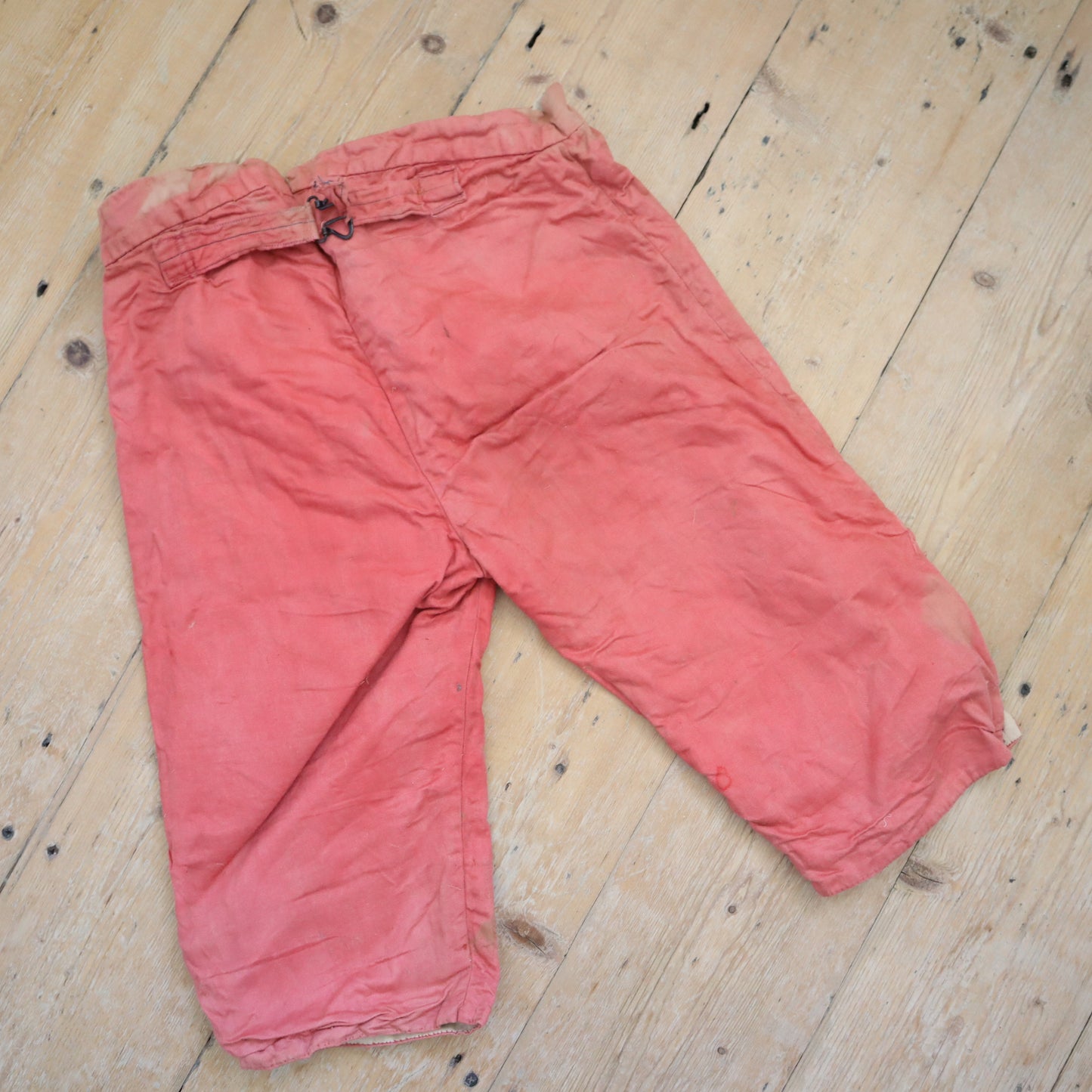 Antique French Child’s Theatre Costume Breeches Pink Red Cotton