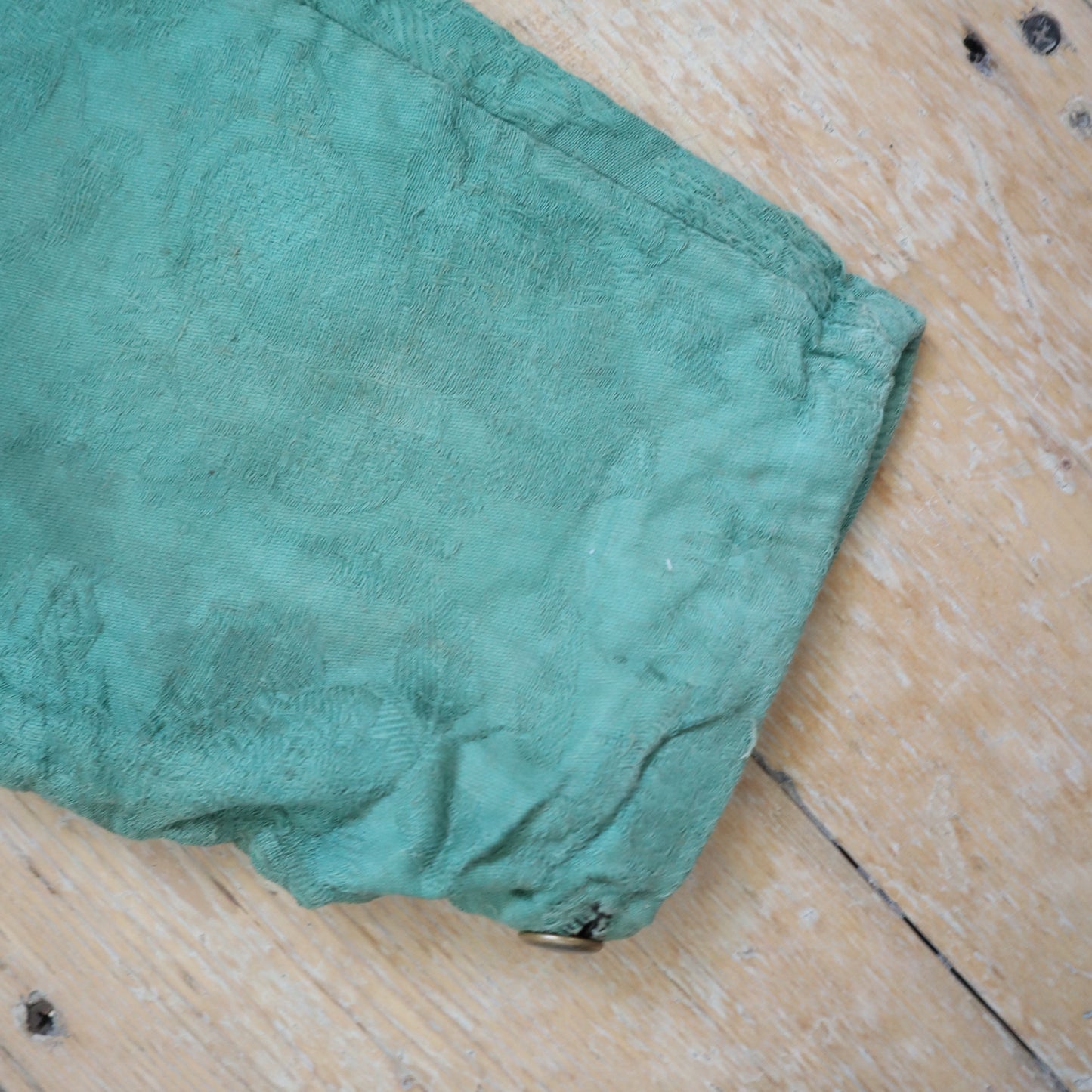 Antique French Child’s Theatre Costume Breeches Green Woven Cotton