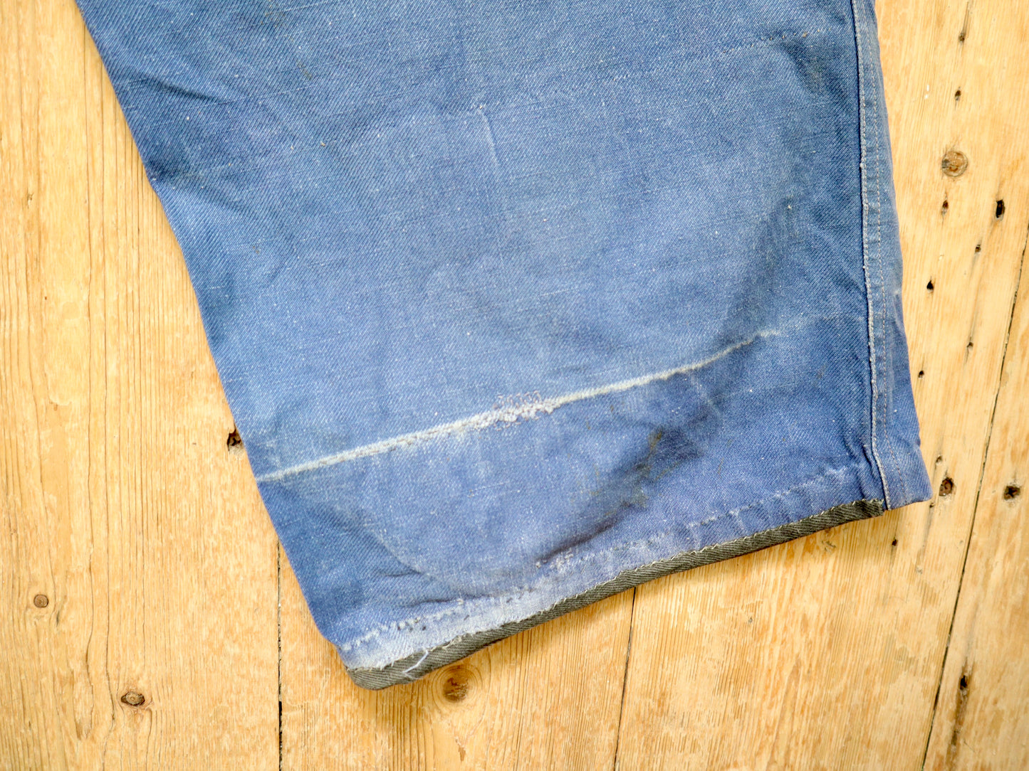 1940s French Blue Cotton Workwear Trousers Chore Pants Twill