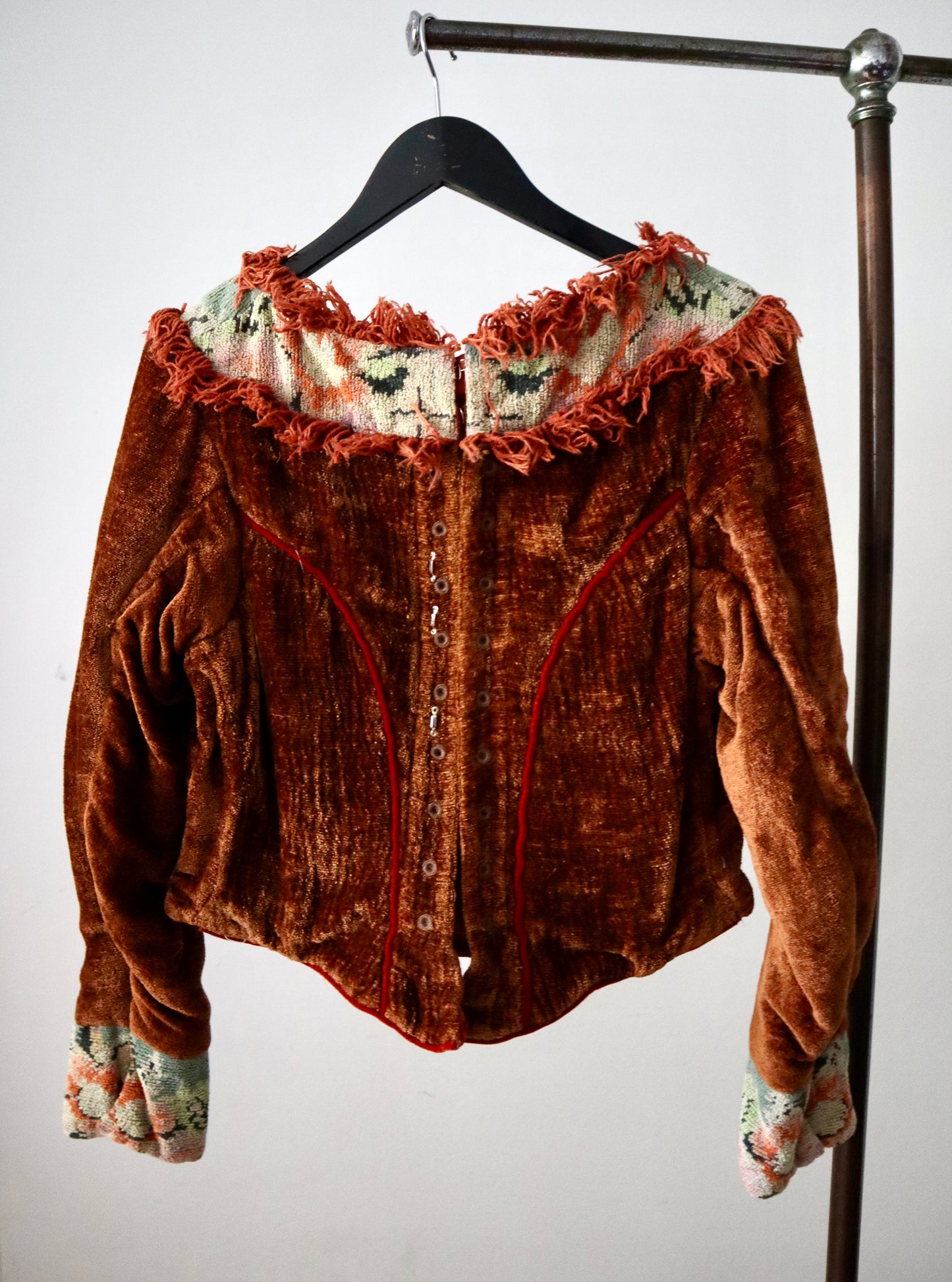 Rust Orange Chenille Bodice Top Tapestry Royal Opera House costume Carmen