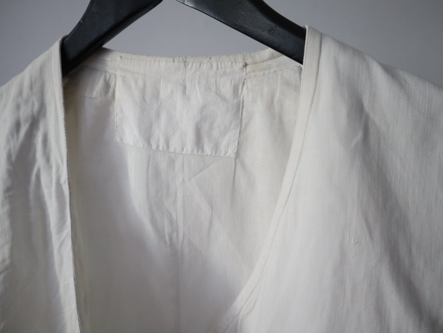 1910s French White Cotton Waistcoat Vest Antique