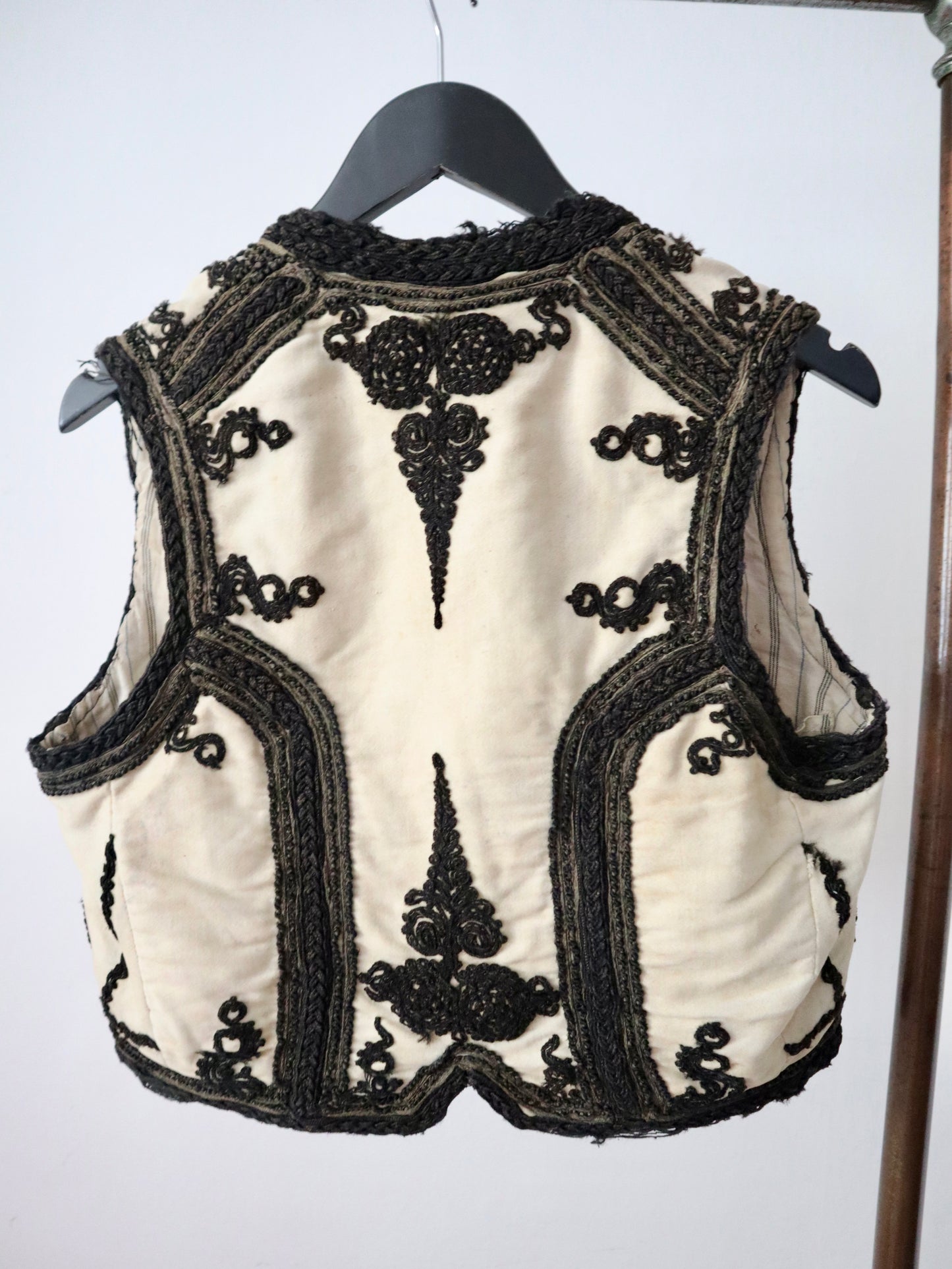 1920s 30s  Transylvanian folk waistcoat with black soutache decoration