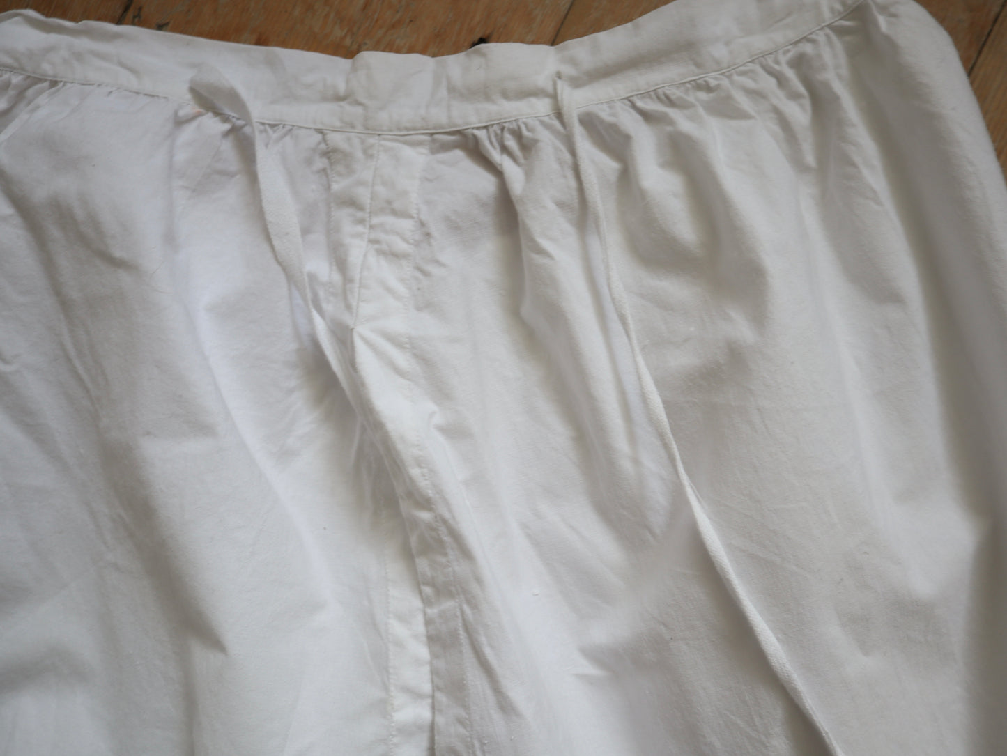 Antique French White Cotton Bloomers Knickers Embroidery Ribbons Bows Early 1900s