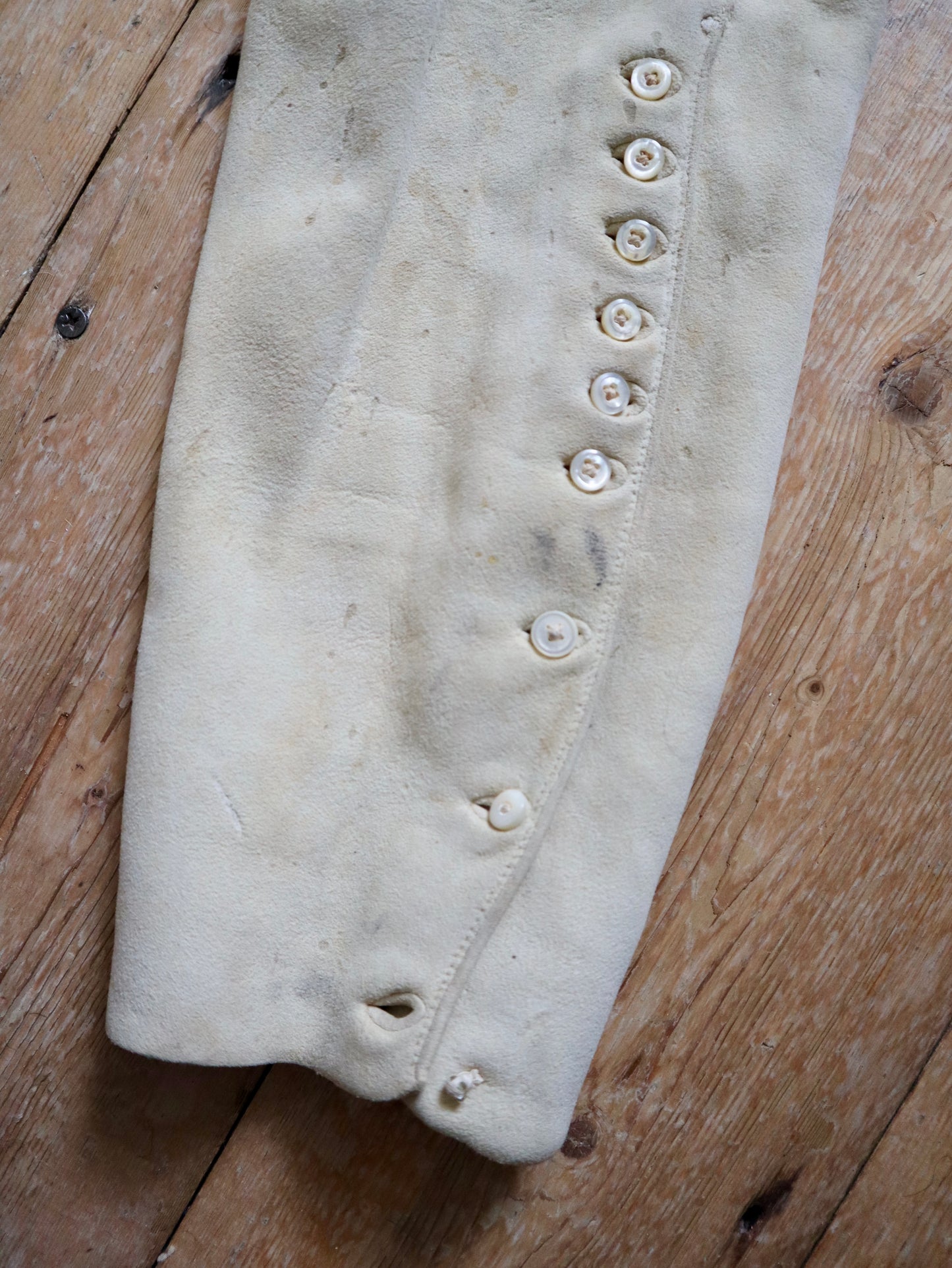 1800s French Buckskin Leather Cream Trousers Breeches RARE