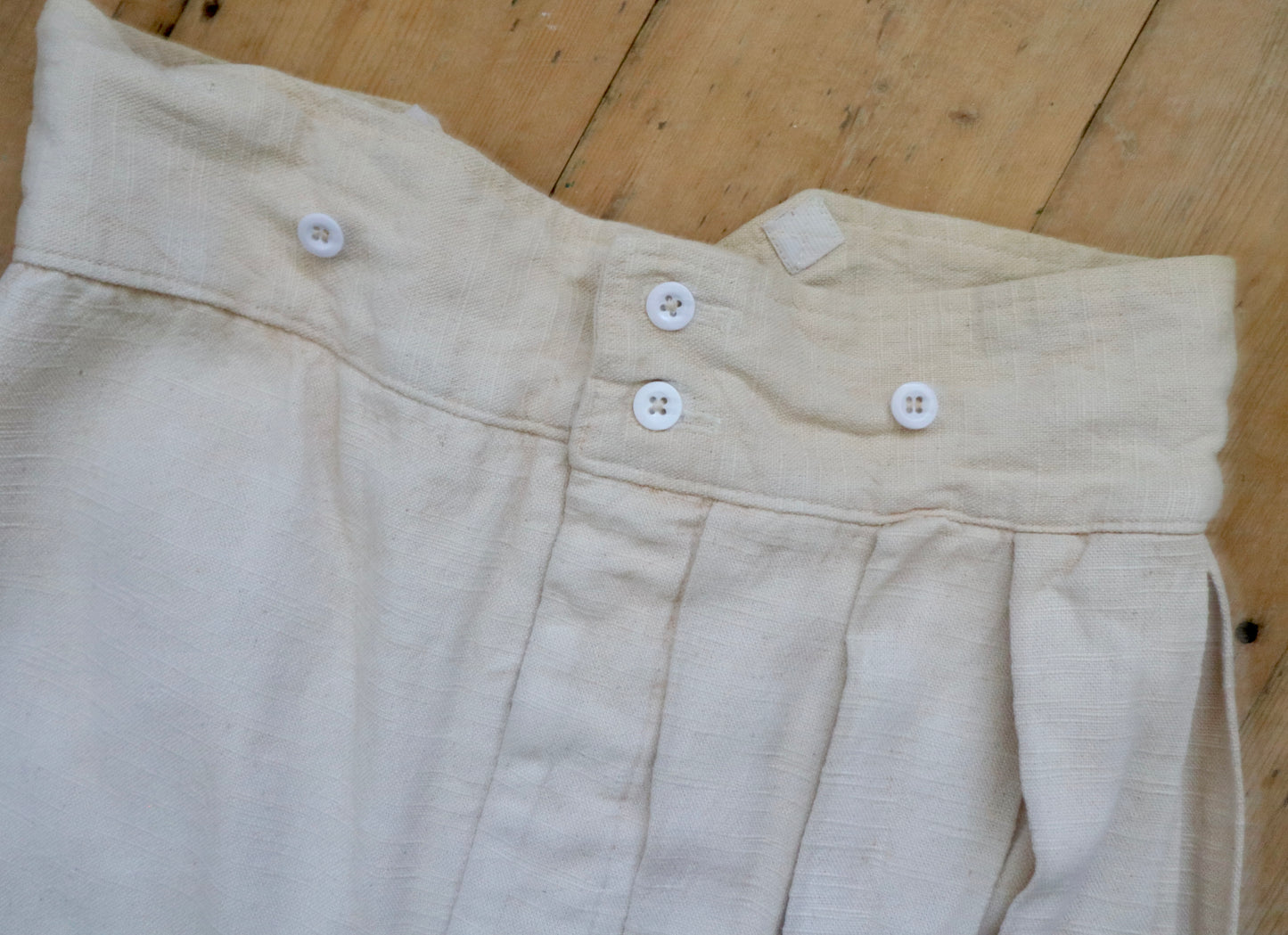 Royal Opera House Cream Cotton Breeches Hose Renaissance Inspired Rustic Avant Garde