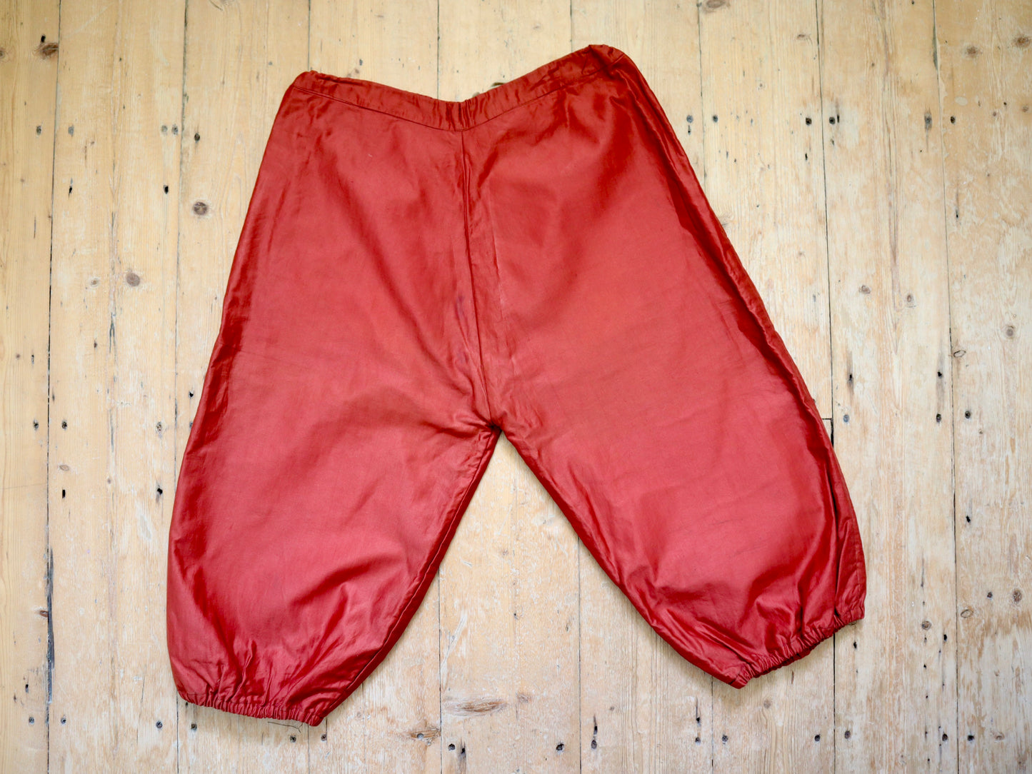 Antique French Theatre Costume Trousers Pants Breeches Red Cotton Early 1900s