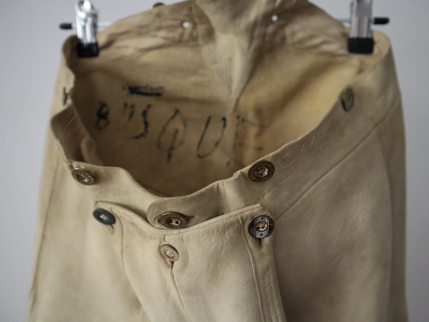 1800s French Buckskin Leather Cream Trousers Breeches RARE