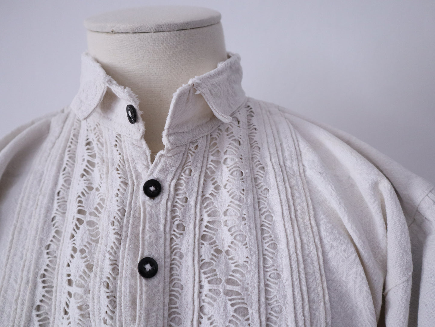 1930s Transylvanian Linen Folk Smock Antique Eastern European Embroidered Shirt Traditional Tunic Dress