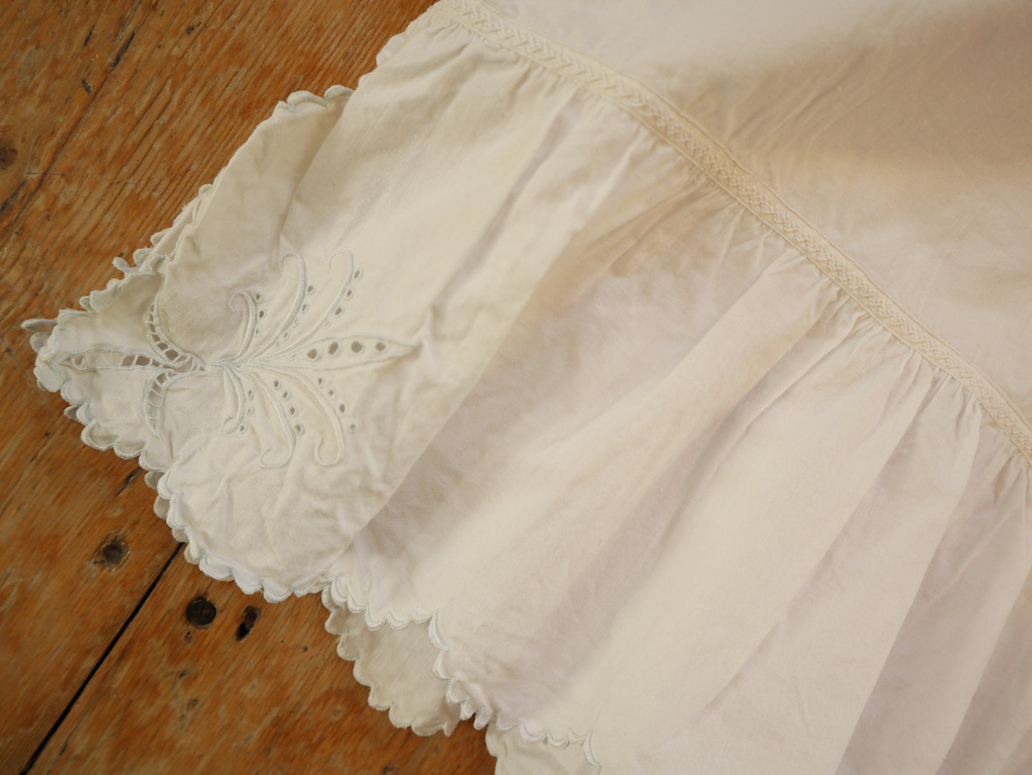 Antique French White Cotton Bloomers Knickers Embroidery  Cutwork Early 1900s