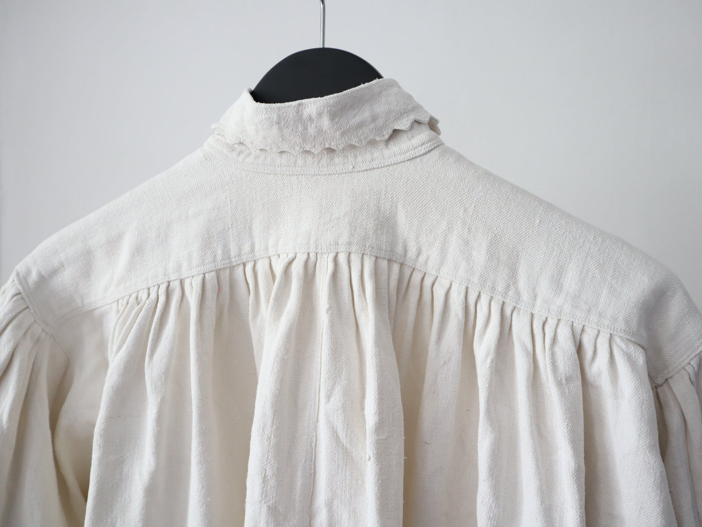 1930s Transylvanian Folk Blouse Zig Zag Cutout Traditional Romanian Linen Eastern European