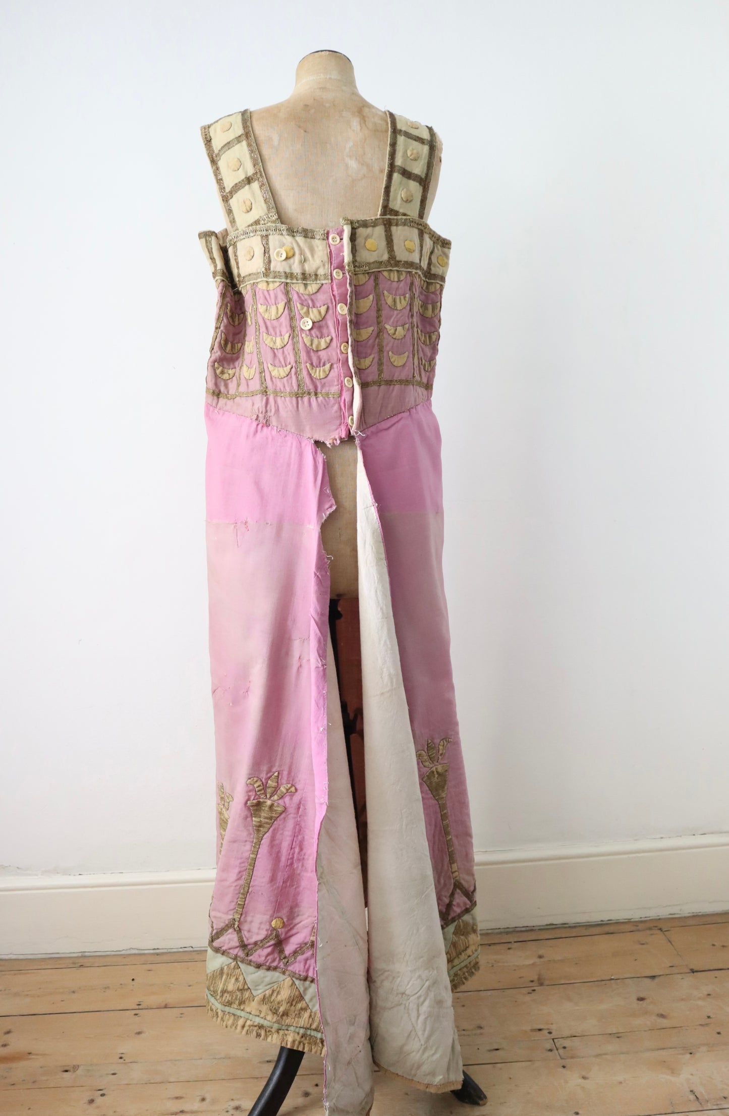 Antique 1880 French Opera PREMIER Costume AIDA Verdi Paris Egyptian Pastel Purple Sun Fade Gold 19th Century