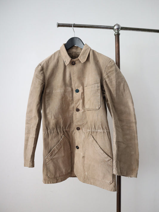 1940s French Cotton Canvas Jacket Workwear Chore