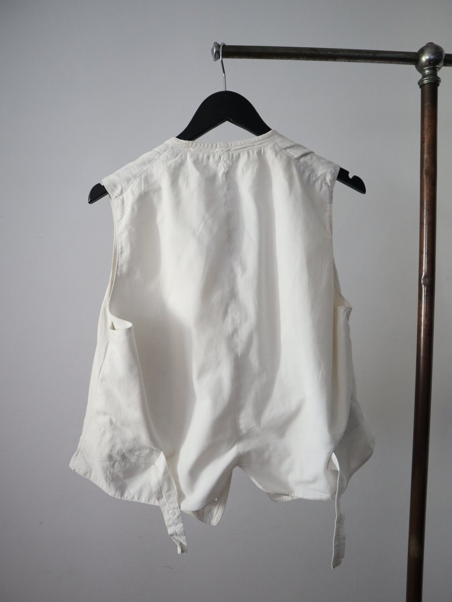 1910s French White Cotton Waistcoat Vest Antique