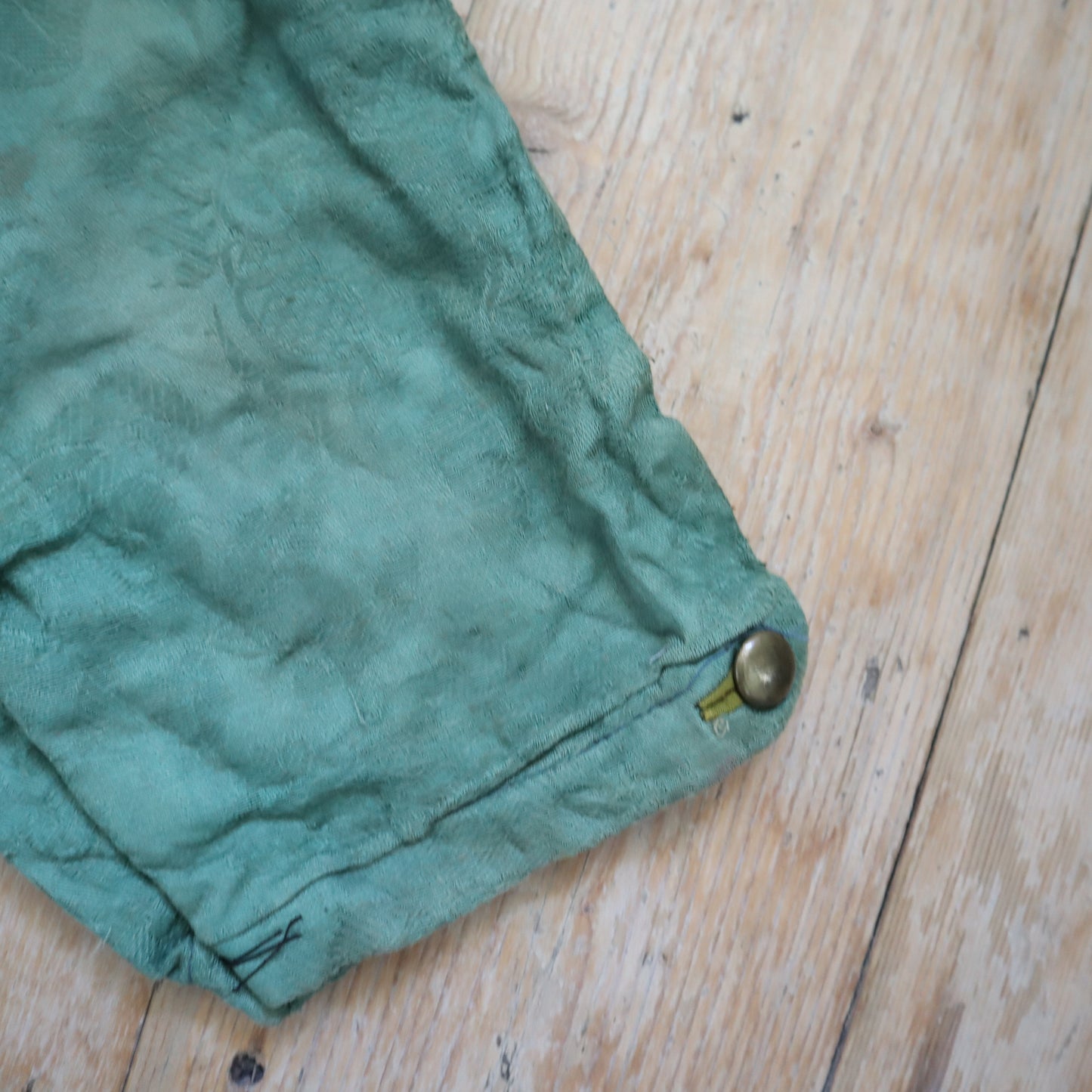 Antique French Child’s Theatre Costume Breeches Green Woven Cotton