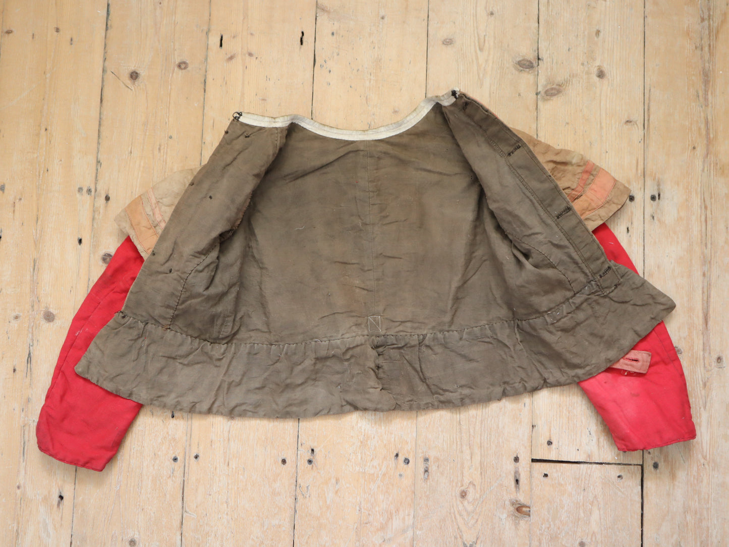 Antique French Theatre Costume Tunic Top Child’s Renaissance Style  Brown Pink Red