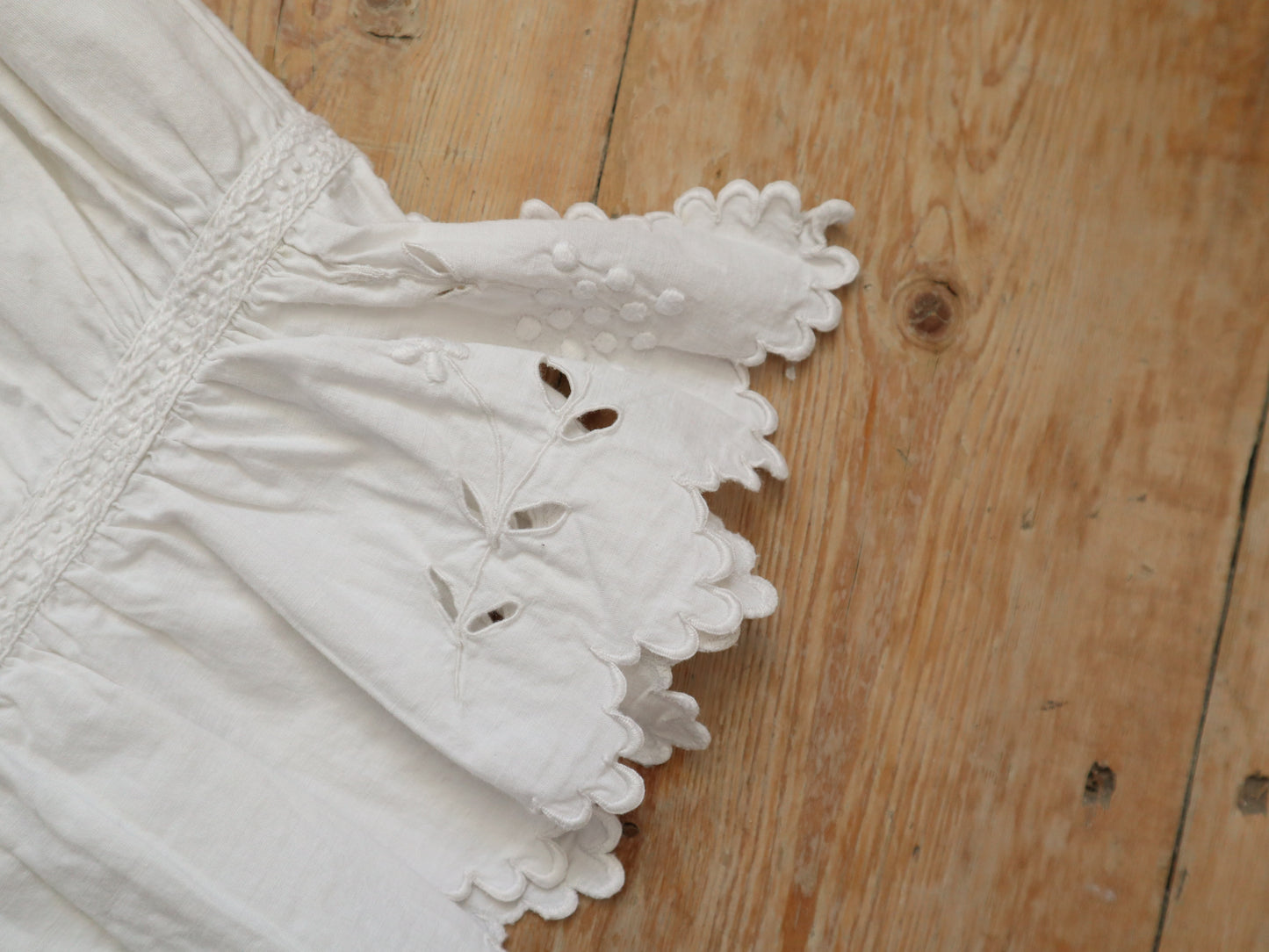 Antique French White Cotton Bloomers Broderie Anglais Early 1900s Monigrammed M I