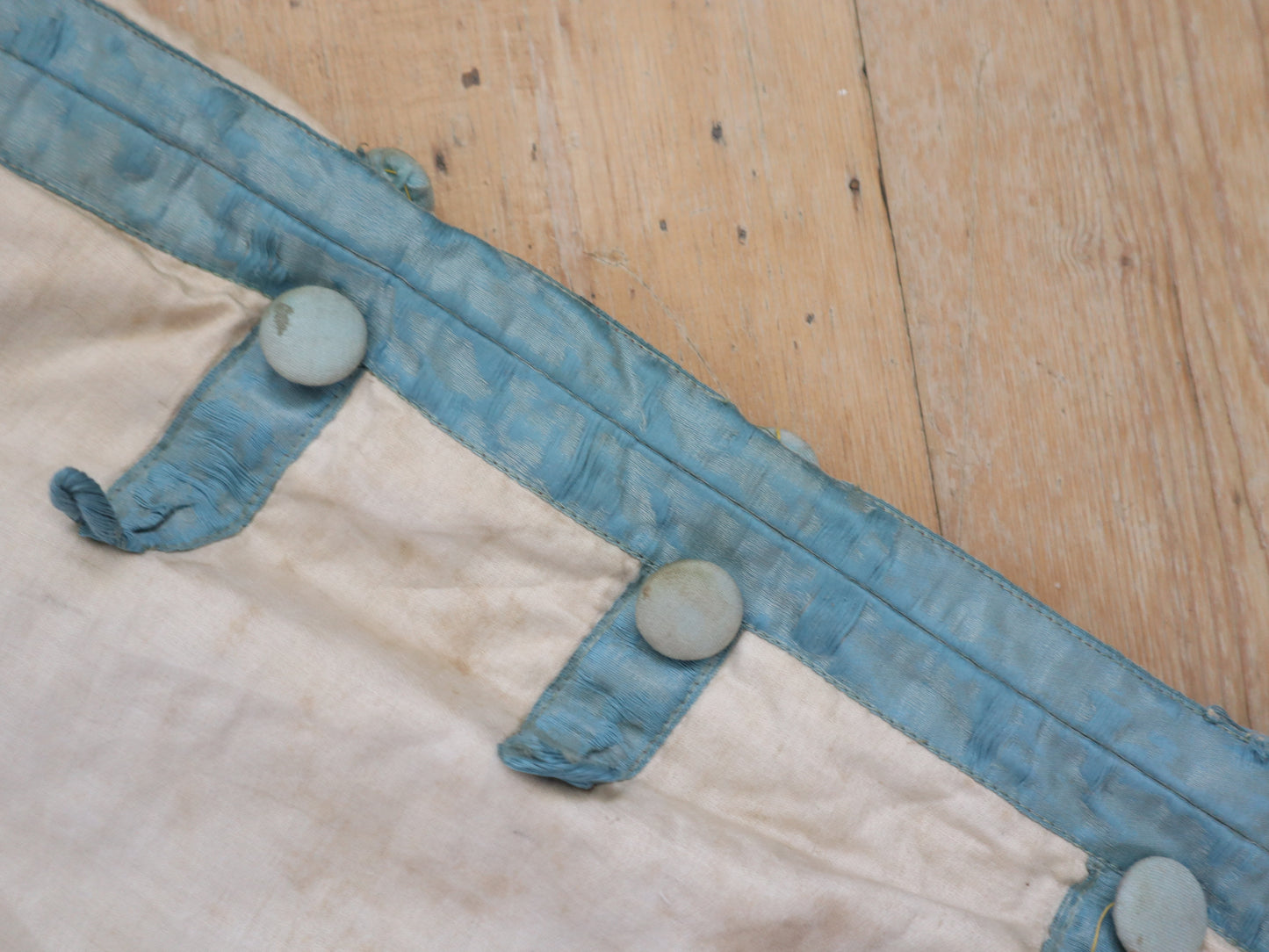 Antique French Theatre Costume Trousers Breeches Pants 18th Century Style White Blue Cotton Silk Opera