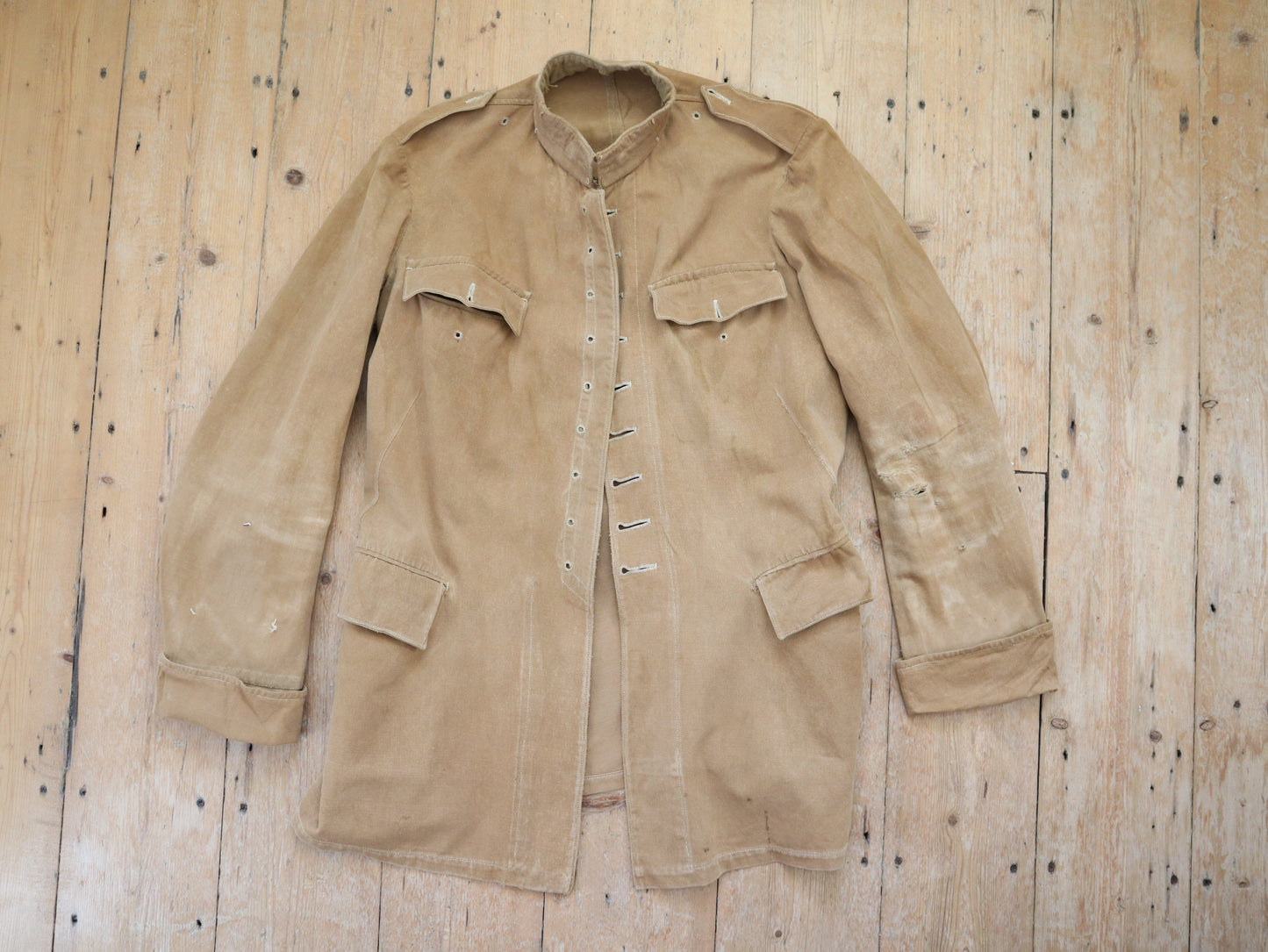 First World War French Military Jacket Camel Cotton Twill Drill Colonial WWI