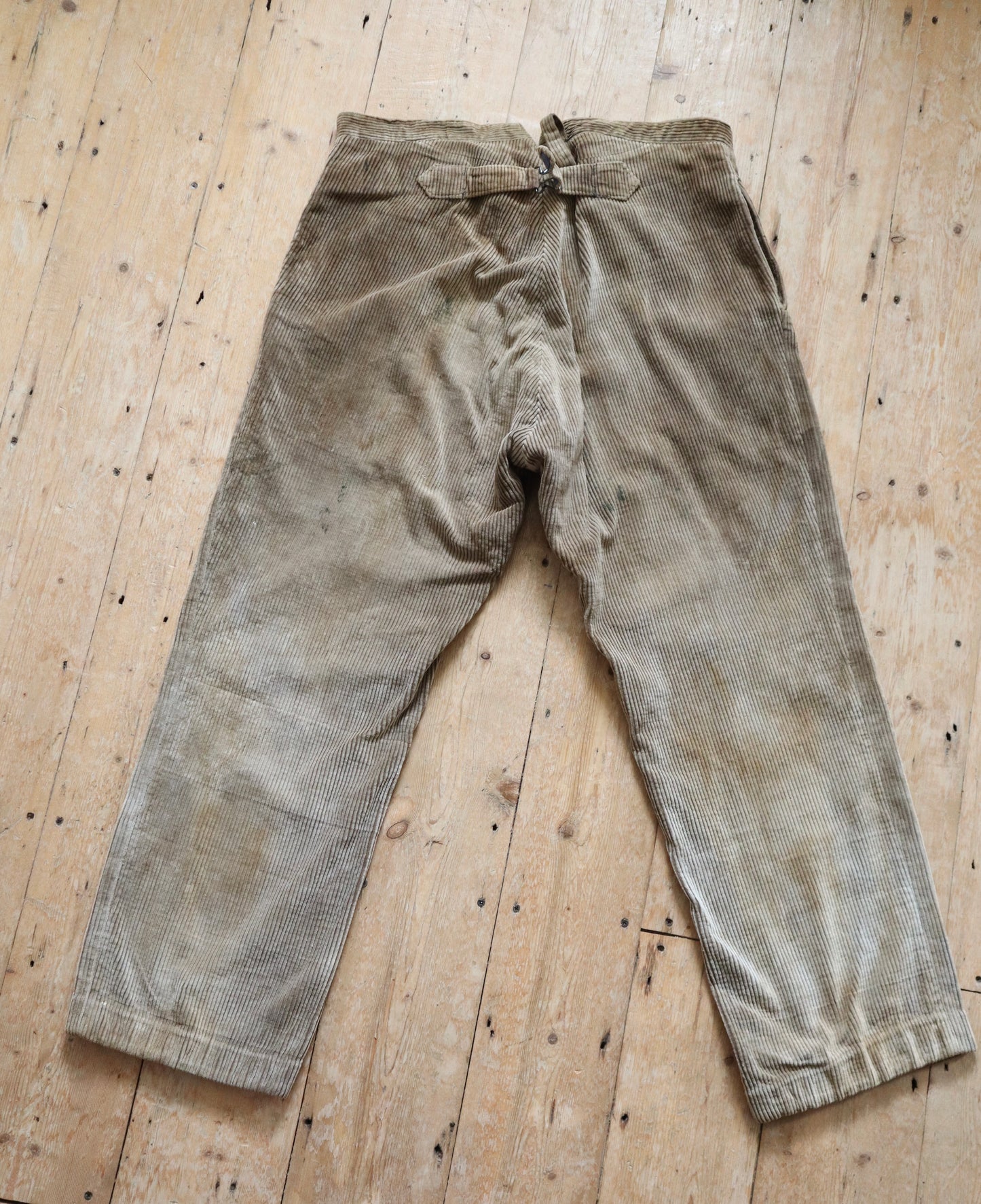 1940s French Workwear Corduroy Trousers Pants Cinch Back Le Meilleur d’Amiens