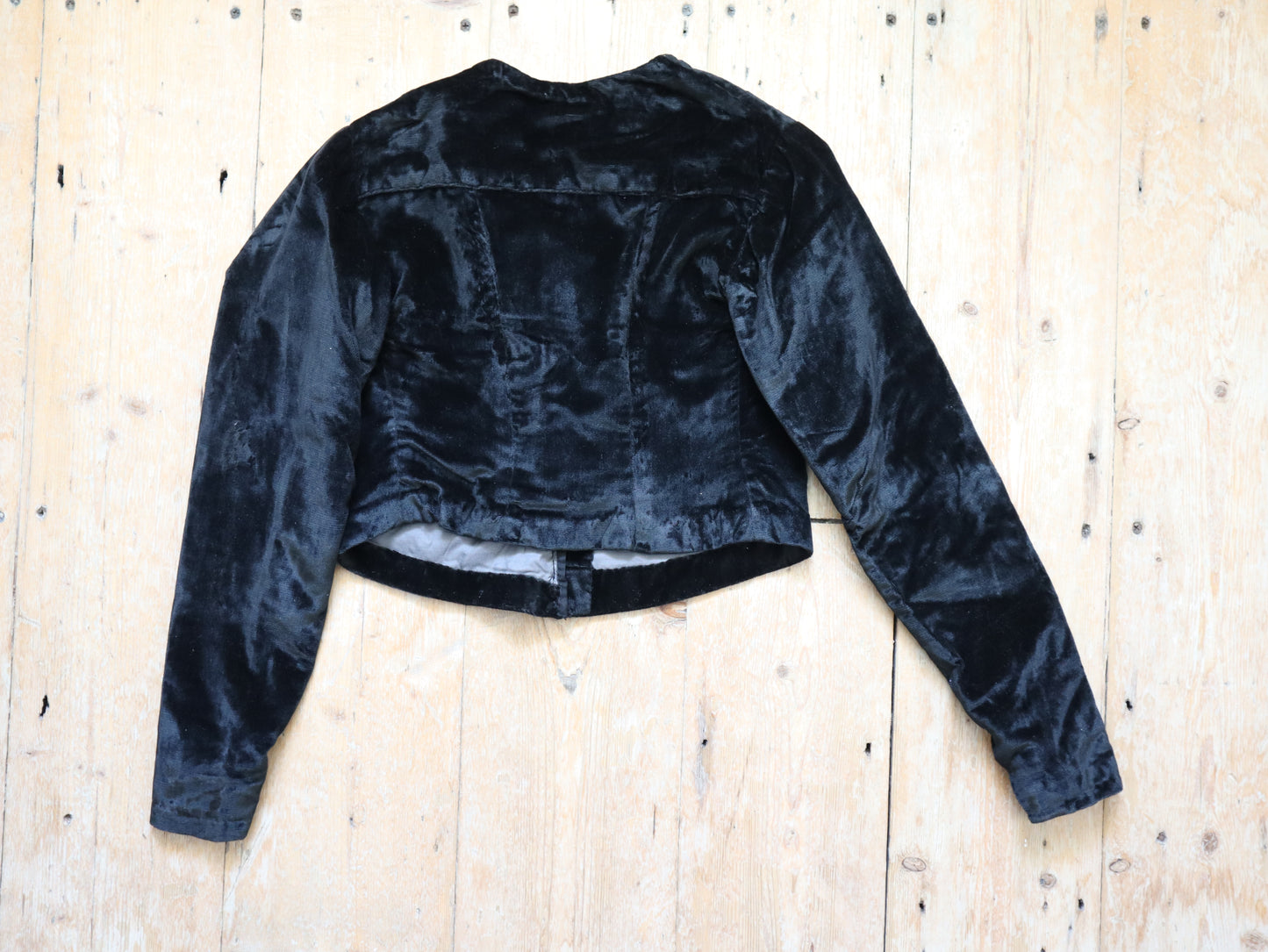 Antique 1910s - 20s French Mephistopheles costume delightful silk velvet complete five piece set child jacket cape breeches Devil Halloween