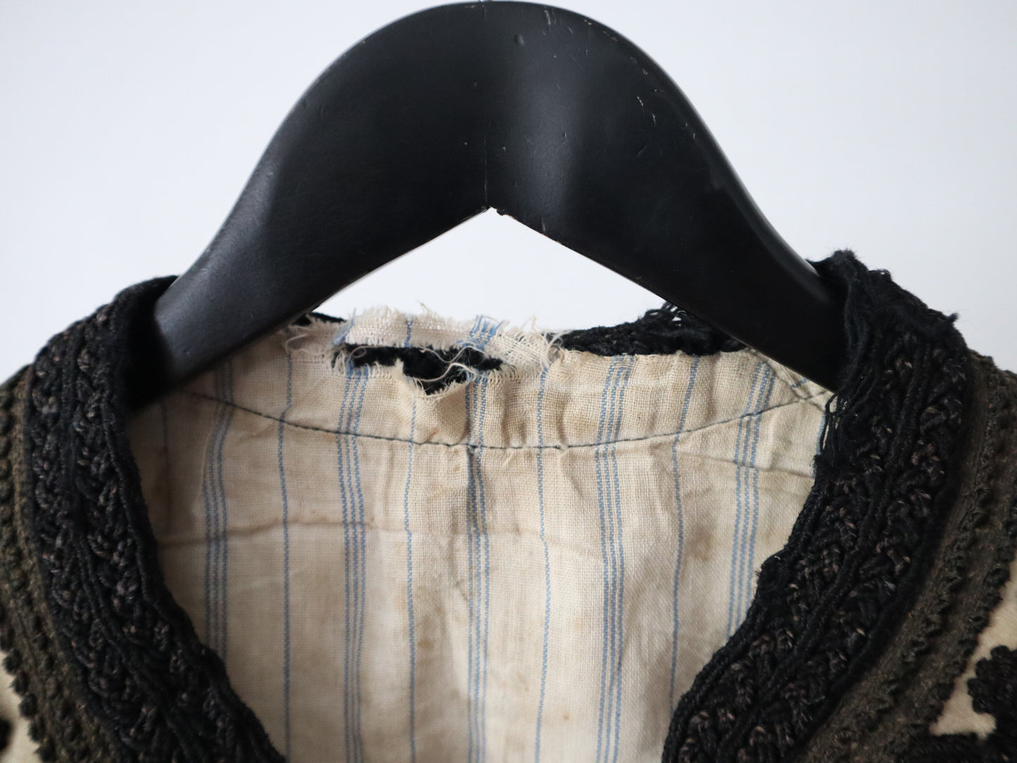 1920s 1930s Transylvanian folk waistcoat with black soutache decoration