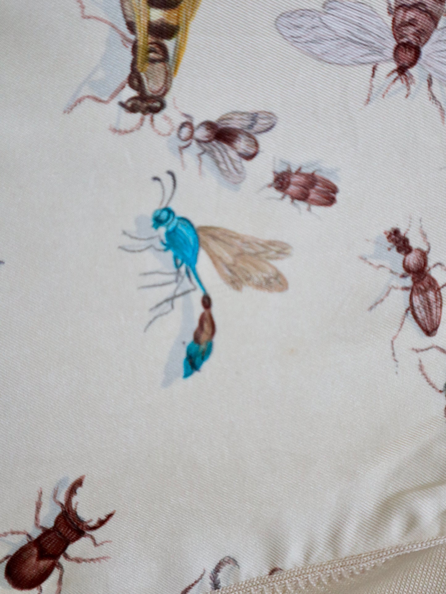 1980s Hermès Silk Blouse Top Les Insectes Insects Bugs RARE