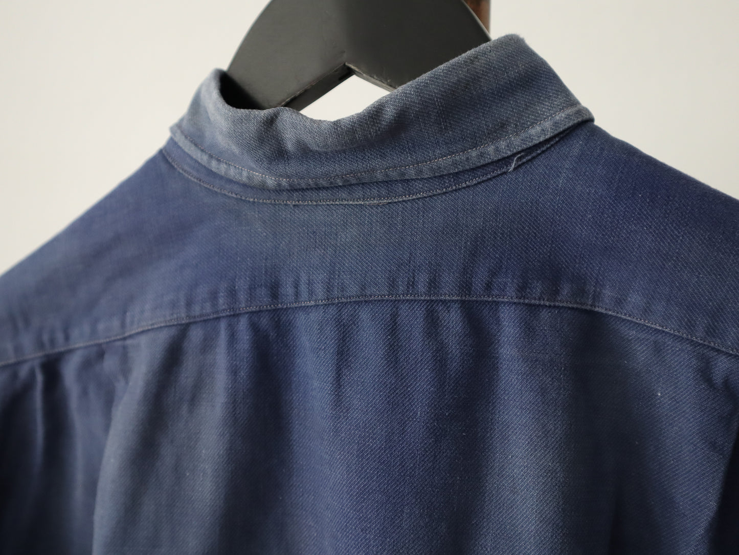 1940s French Blue Workwear Chore Shirt Cotton