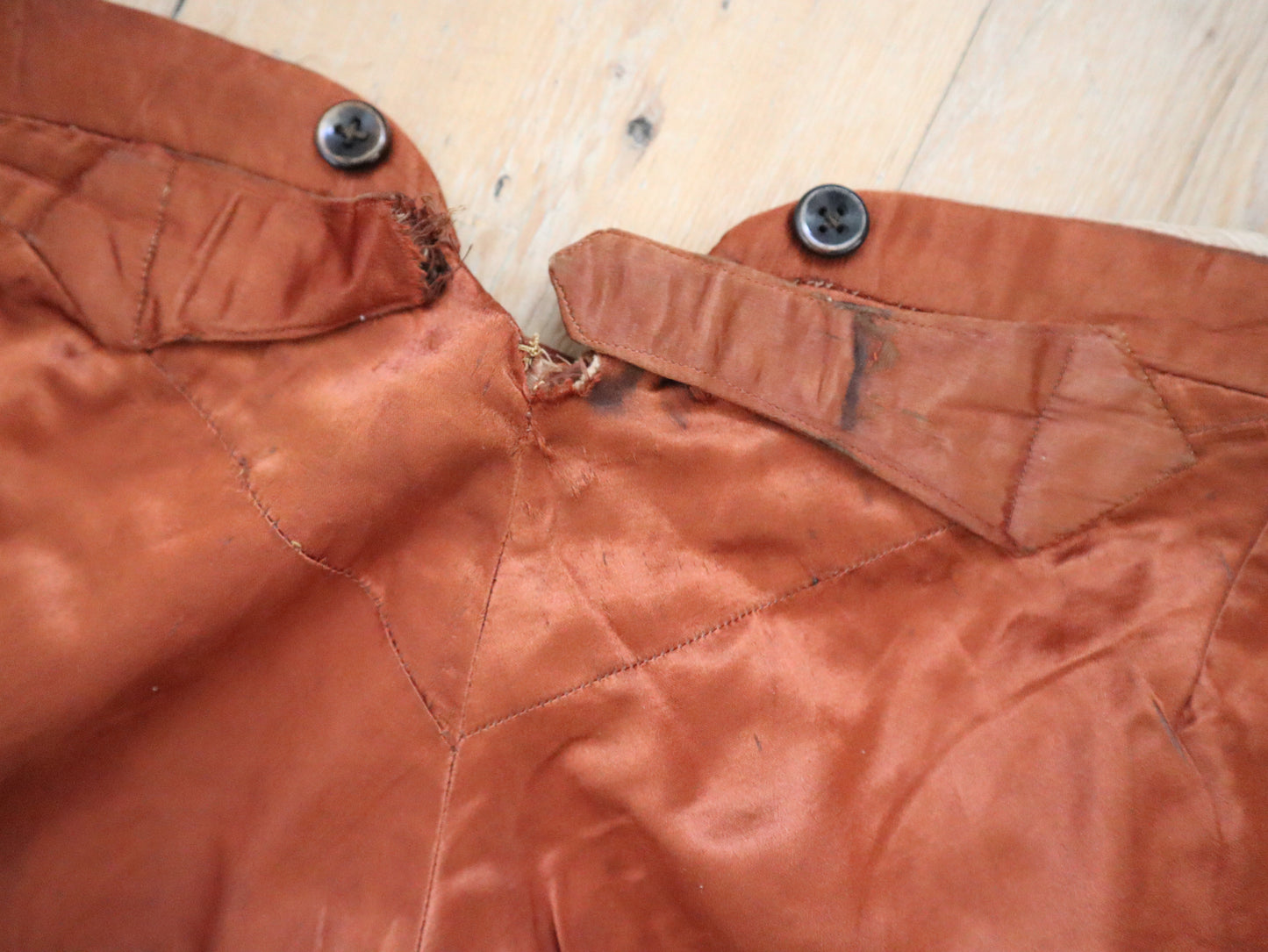 Antique French Copper Brown Silk Breeches Pants Trousers Theatre Opera Costume