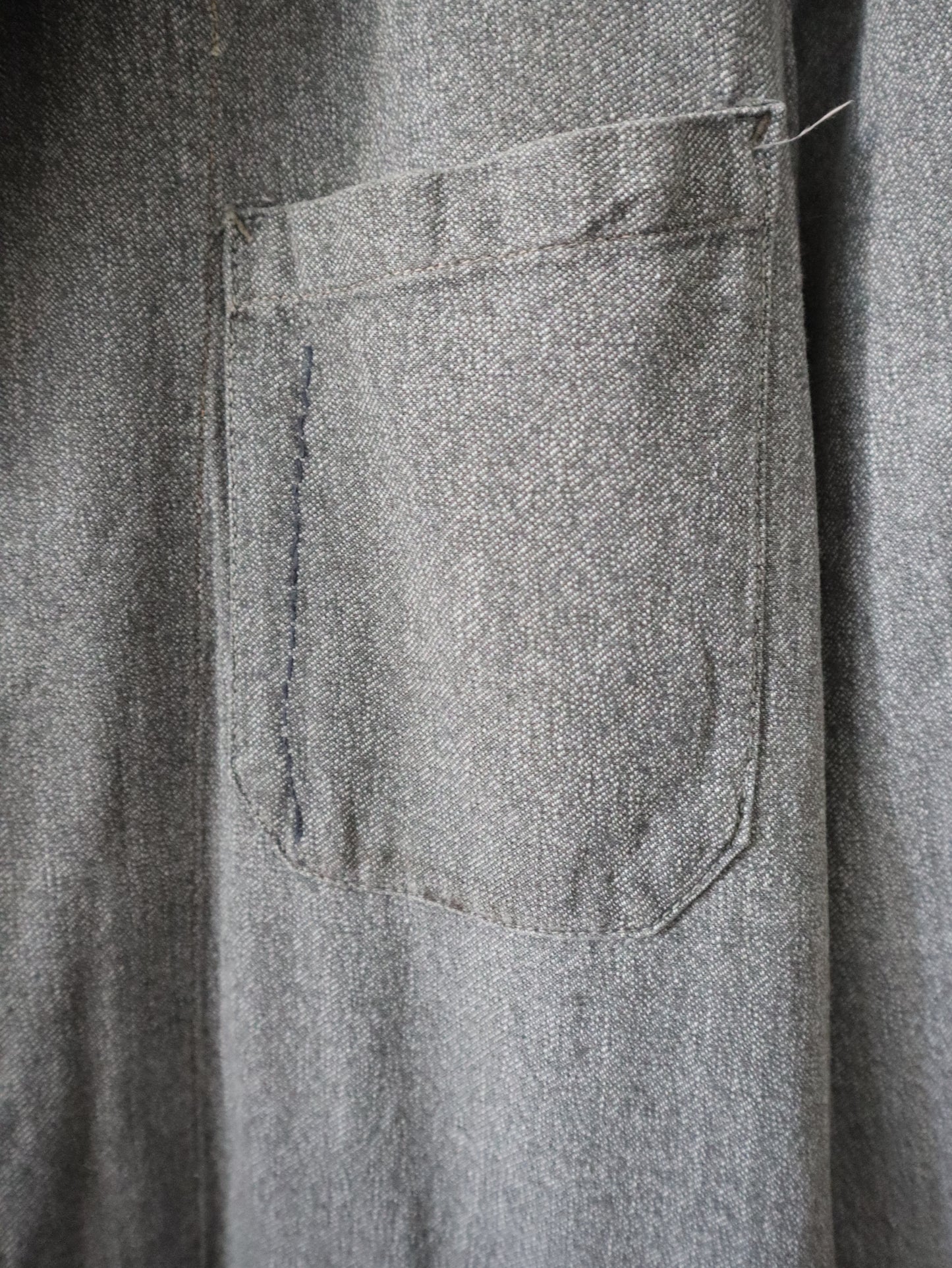 1950s French Grey Workwear Duster Jacket Coat Cotton Chore AU MOLINEL