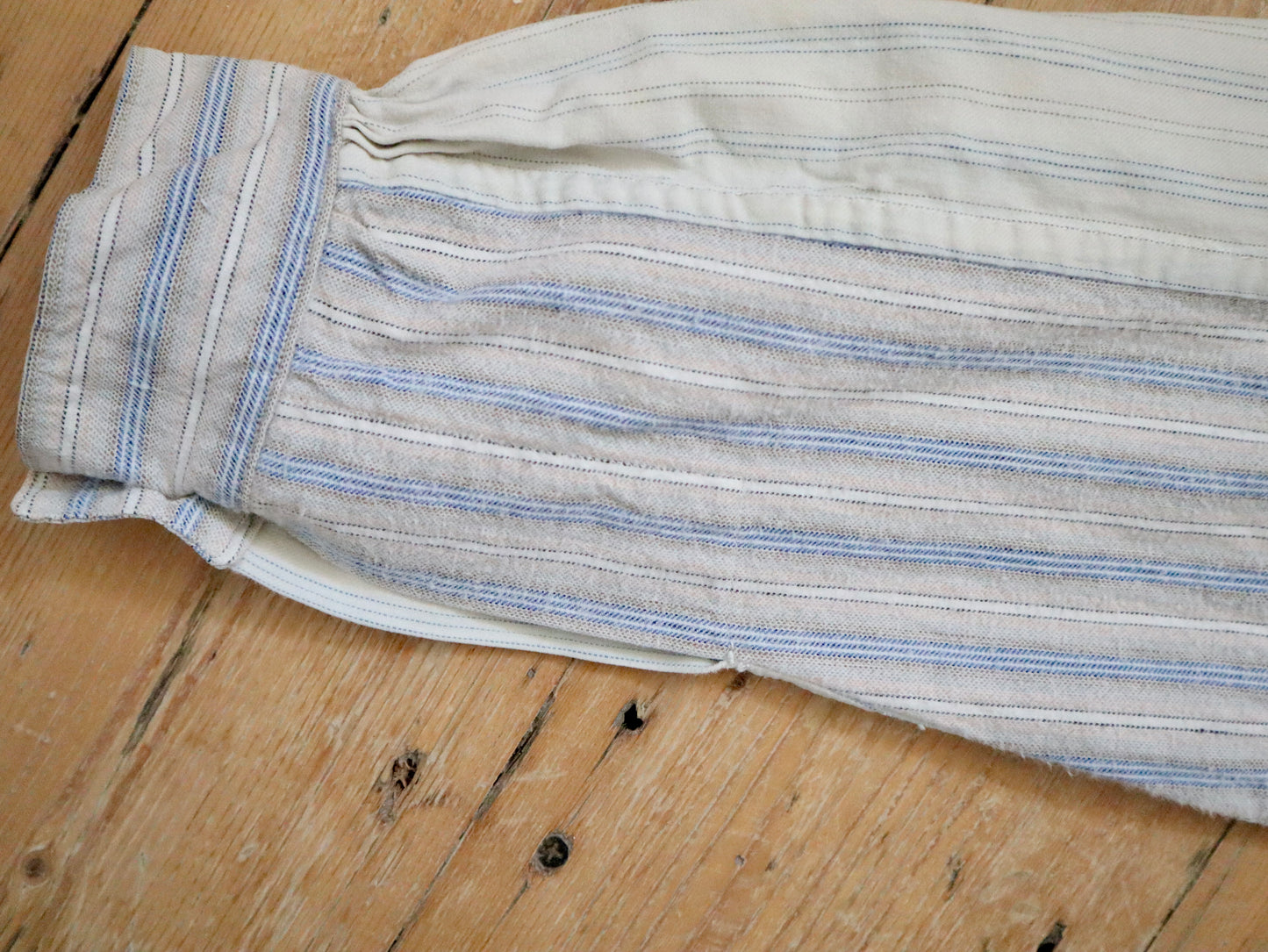 1930s French WorkWear Stripe Cotton Shirt Patched Repaired