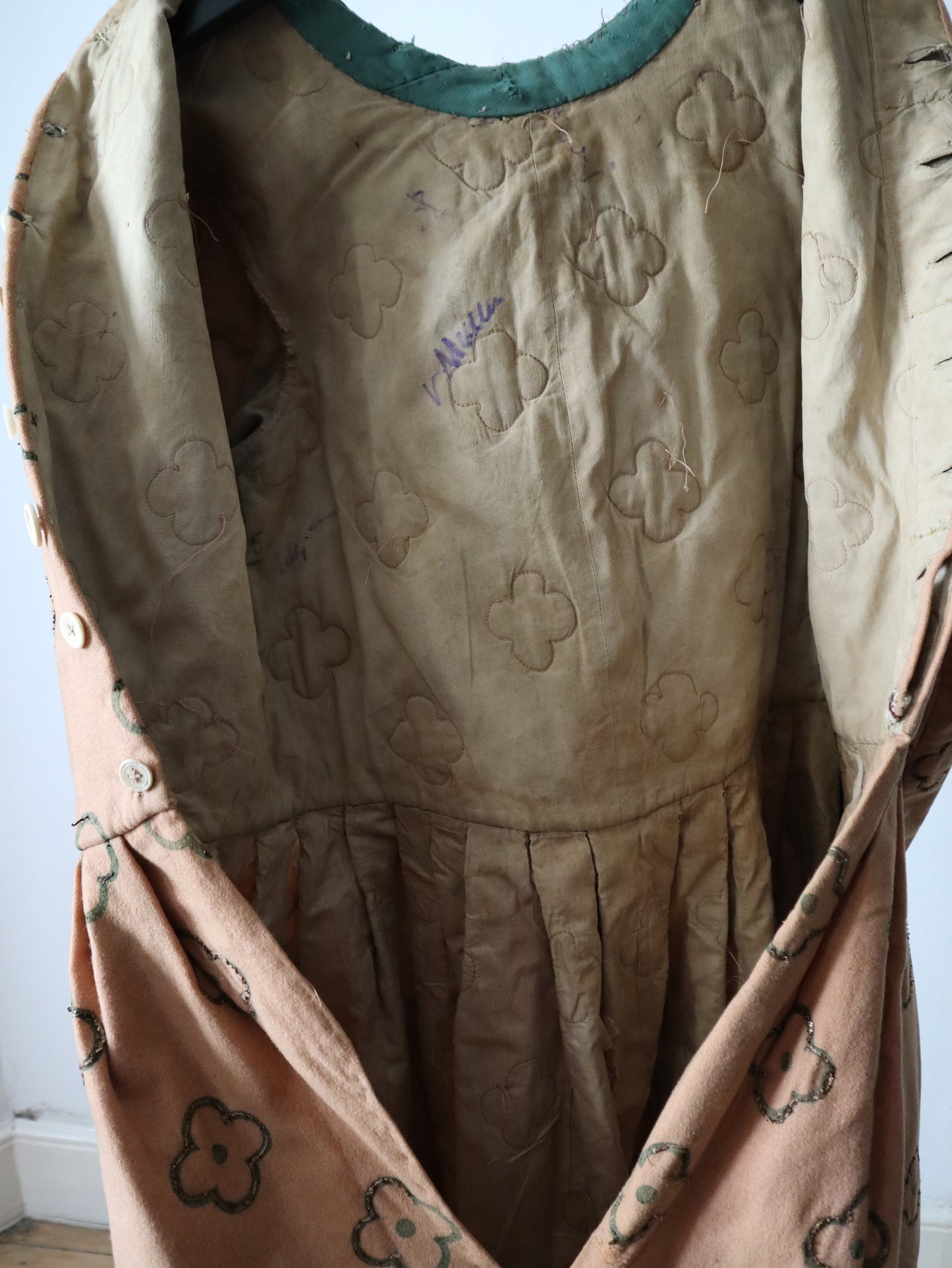 Antique early 1900s French opera costume wool dress tunic