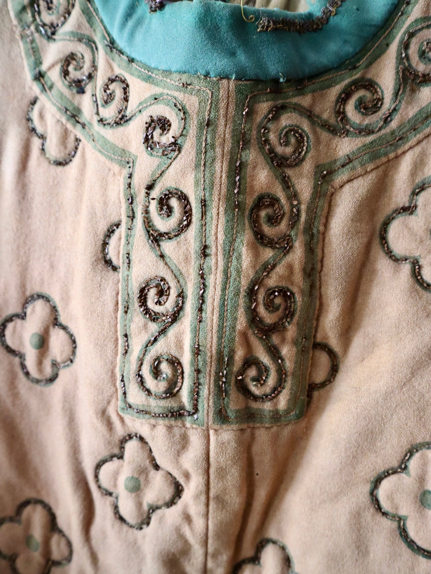 Antique early 1900s French opera costume wool dress tunic