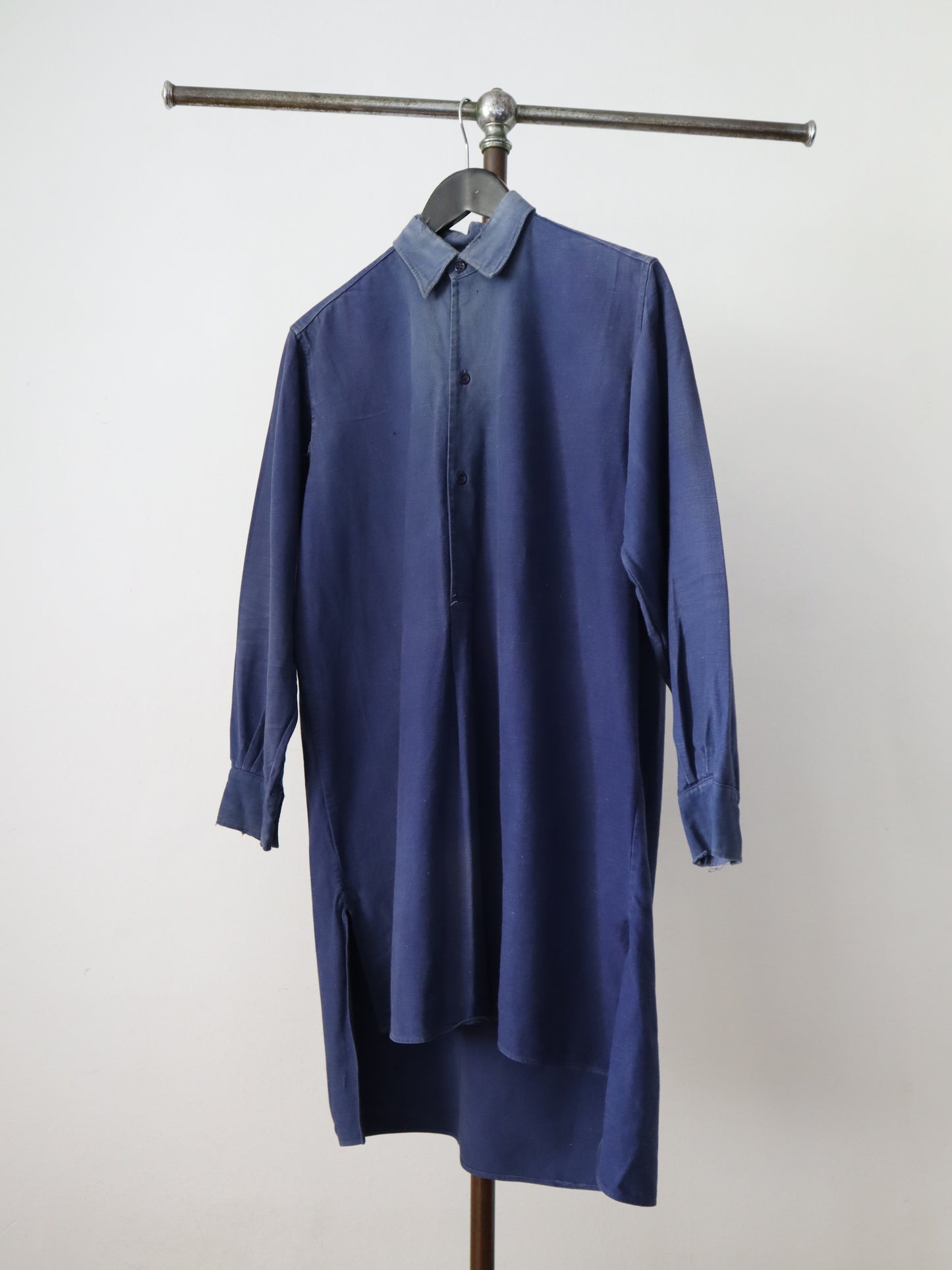 1940s French Blue Workwear Chore Shirt Cotton