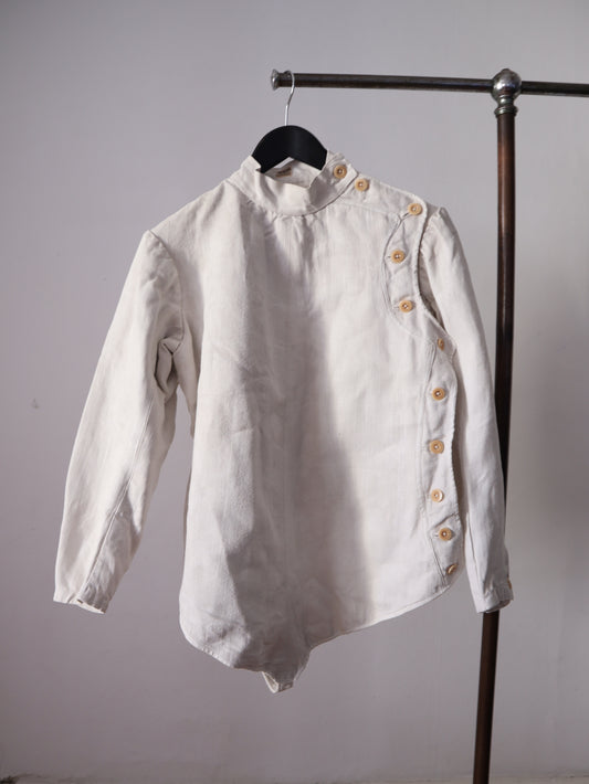 1920s French Linen Fencing Jacket Prieur Paris Sportswear Antique