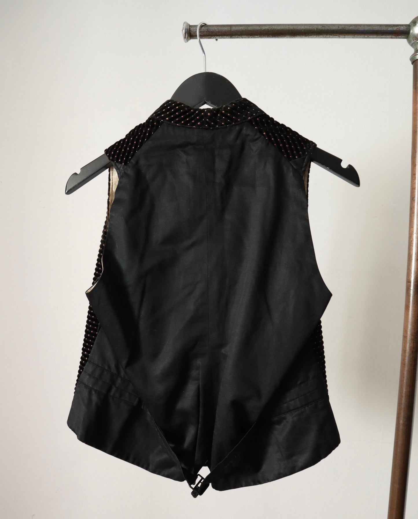 19th Century Silk VelvetWaistcoat Vest Black