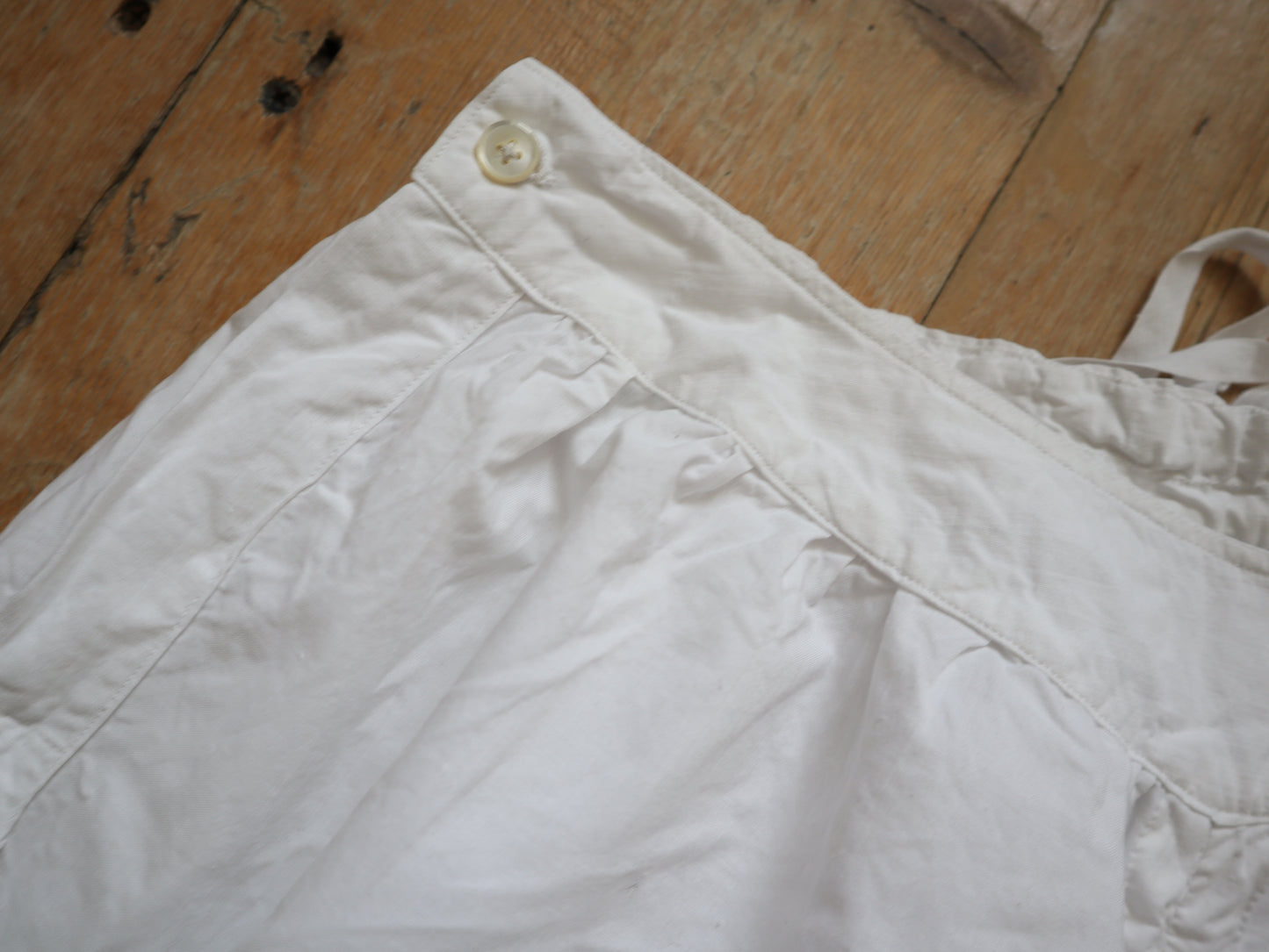 Antique French Bloomers white cotton monogram JG Cutwork early 1900s