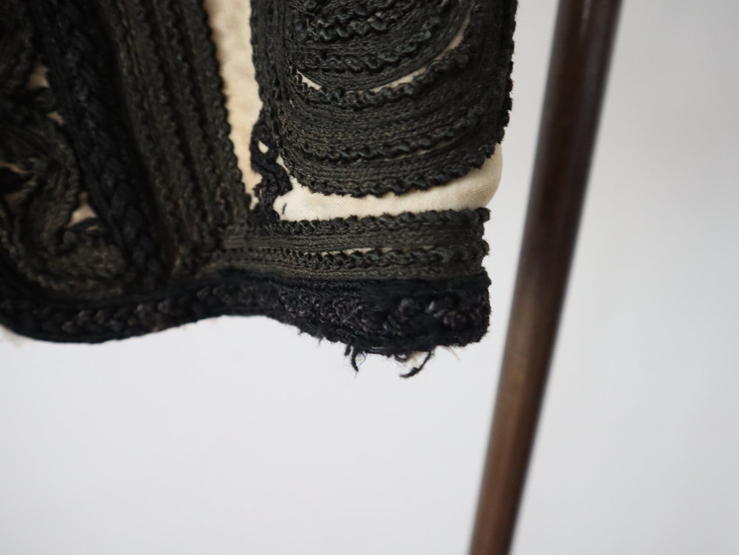 1920s 1930s Transylvanian folk waistcoat with black soutache decoration