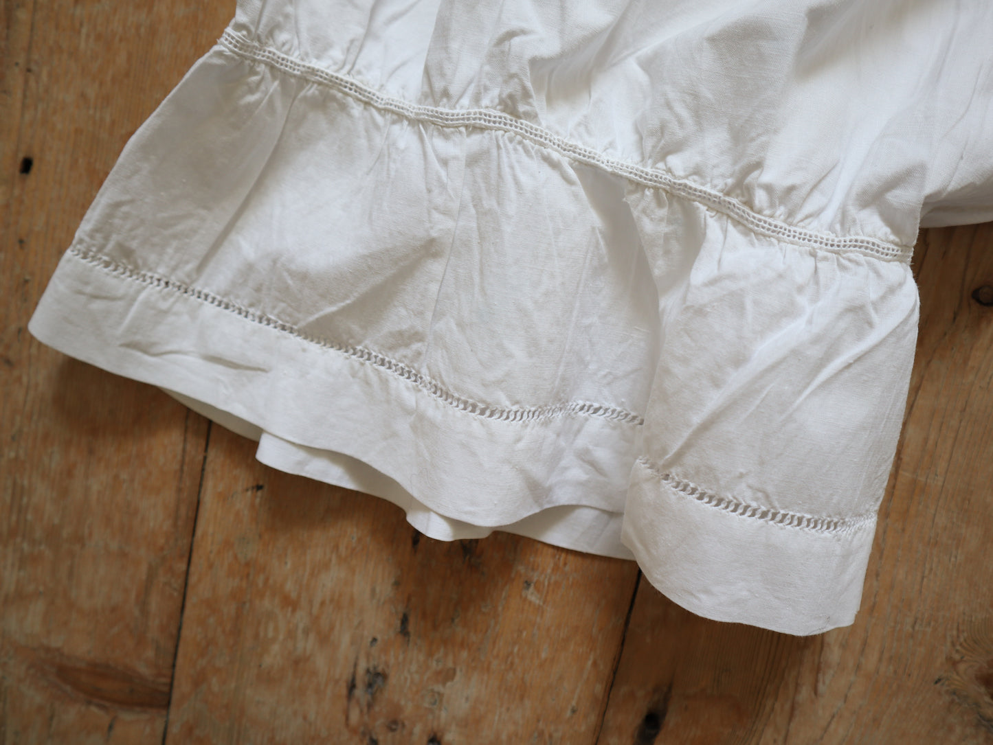 Antique French Bloomers white cotton monogram JG Cutwork early 1900s