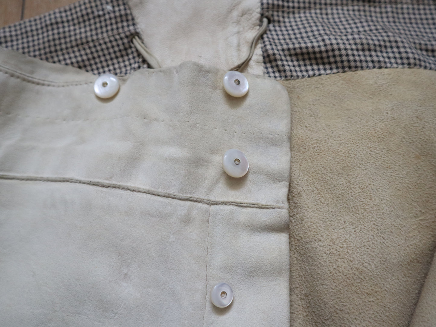 1800s French Lambskin Breeches Trousers RARE High Waist Mother of Pearl Buttons