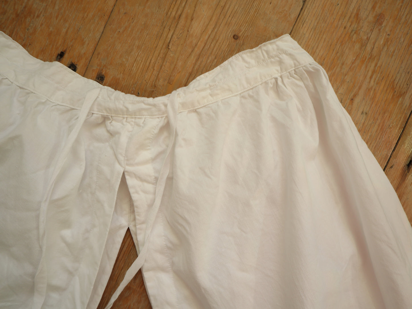 Antique French Bloomers white cotton monogram JG Cutwork early 1900s