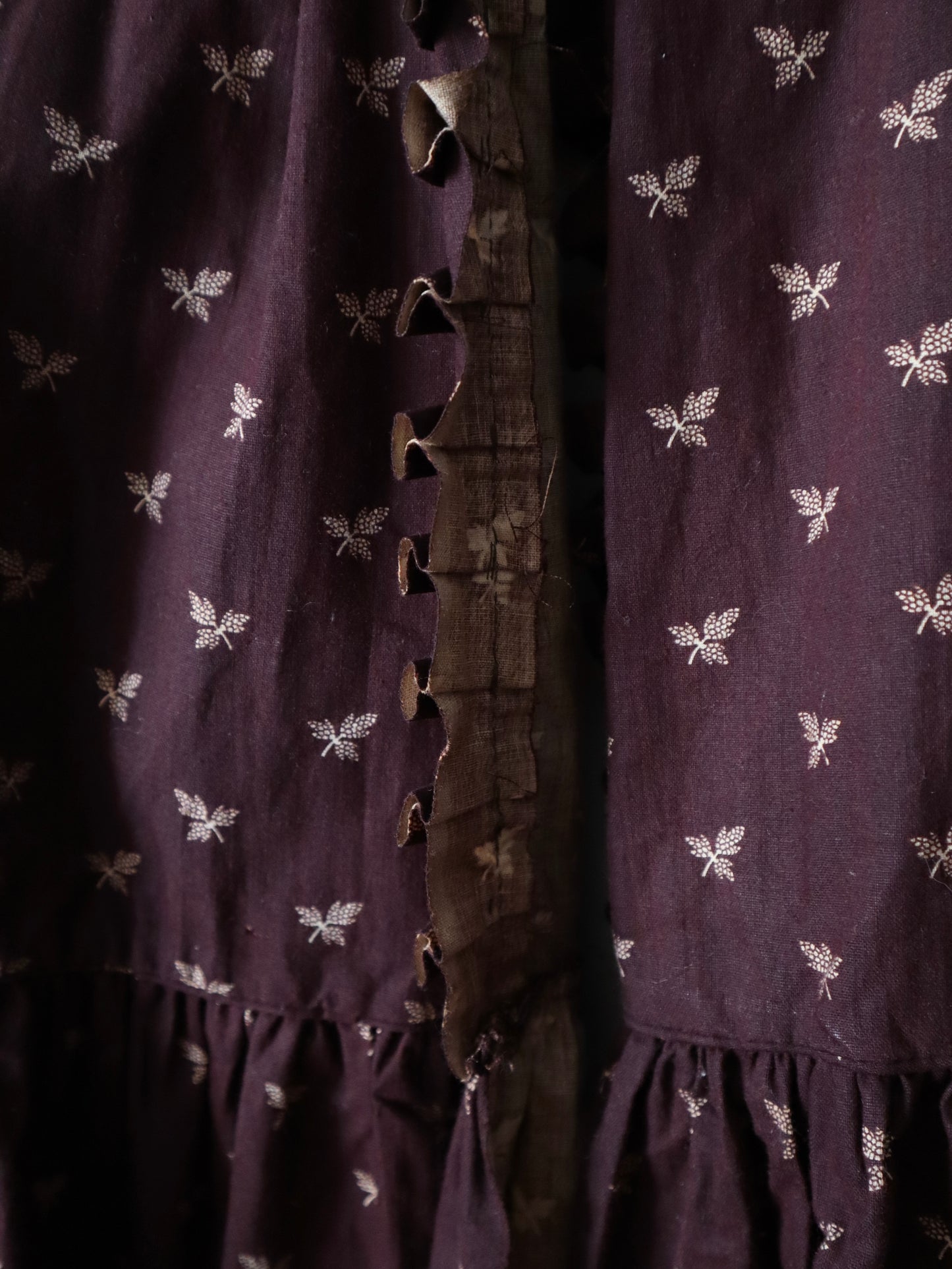 Antique 19th century German Hockmantel full length cotton cloak wool flannel lined