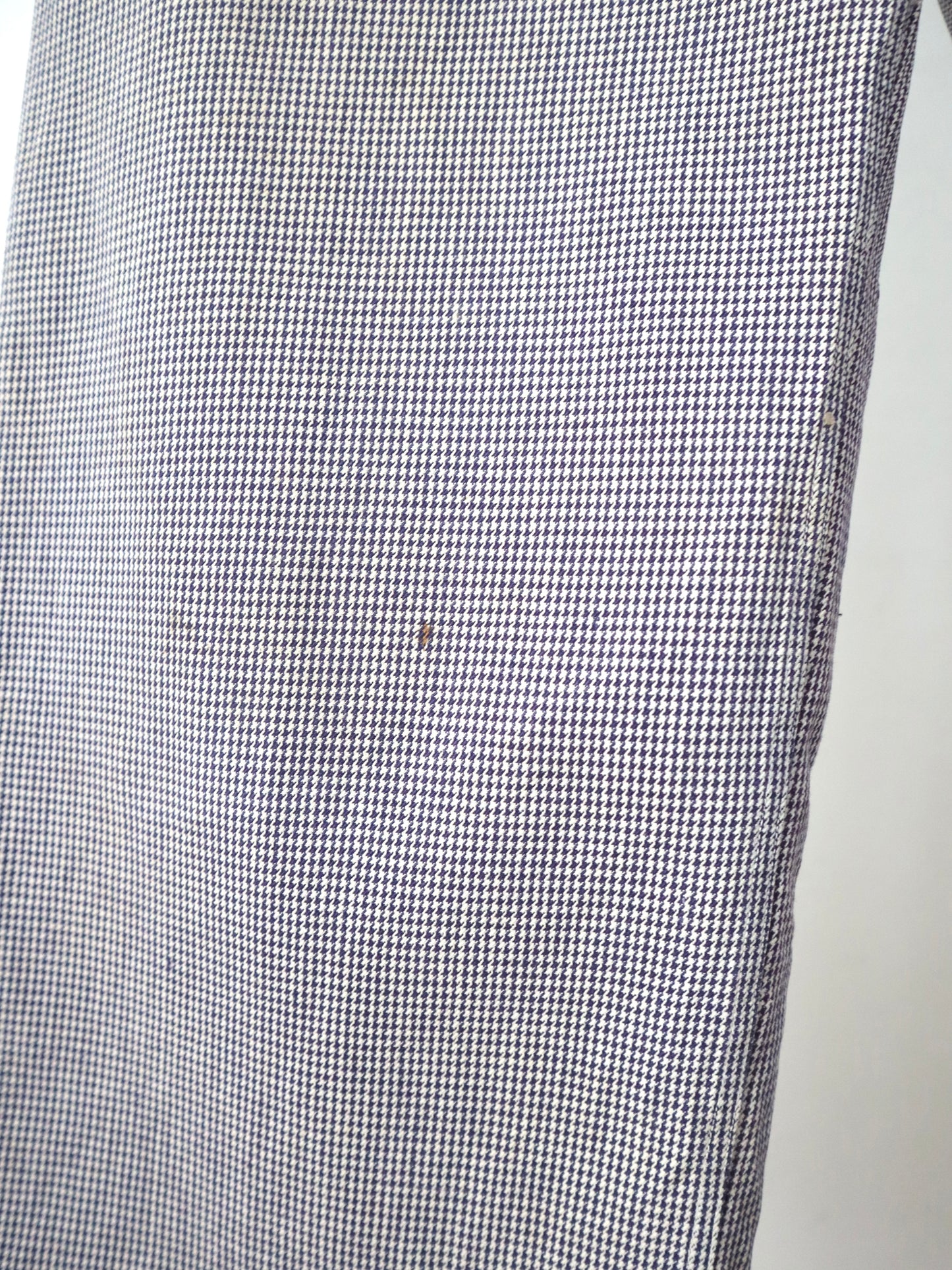 1950s French Workwear Trousers  Pâtissier Blue White Dogtooth Cotton