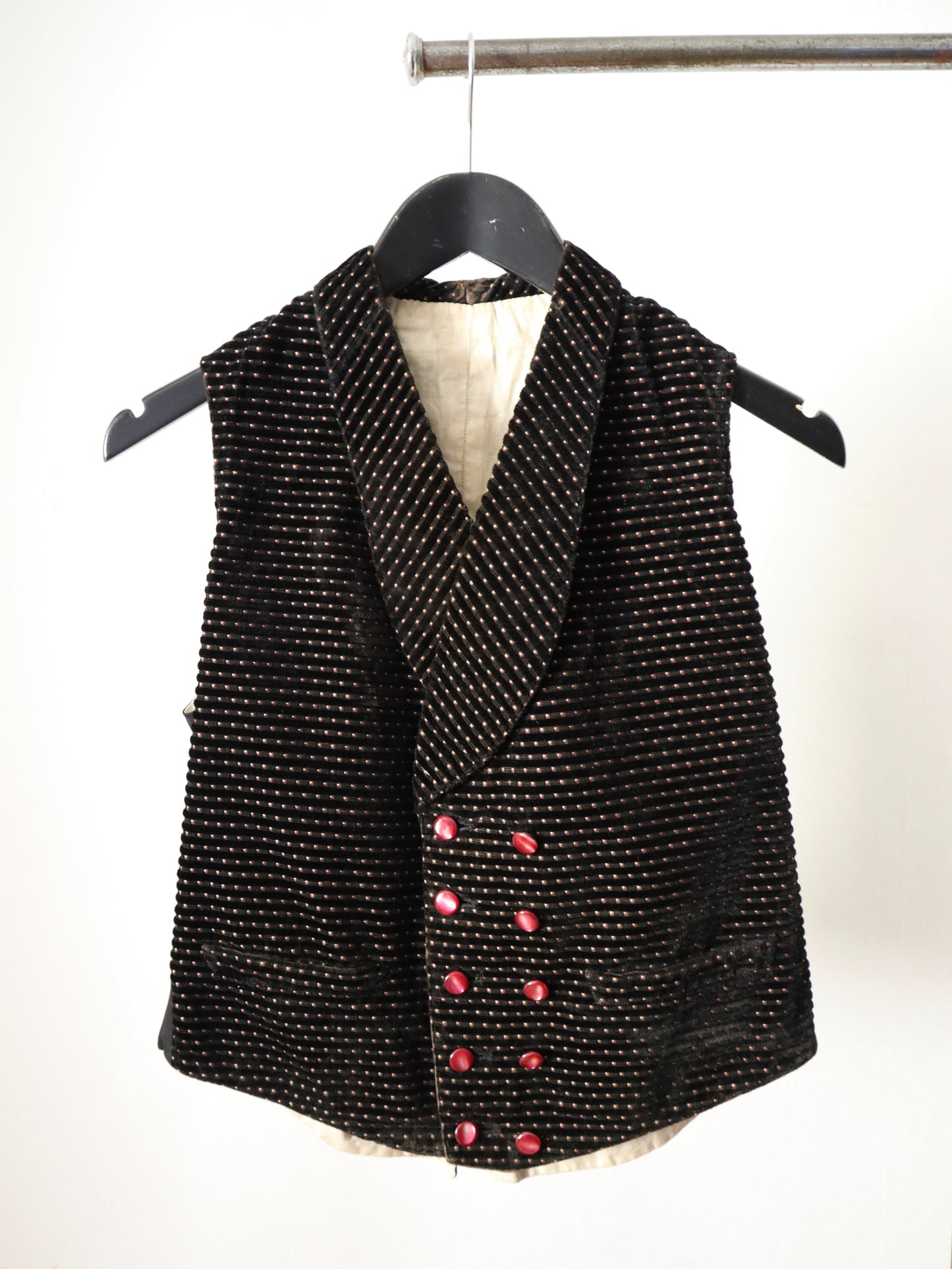 19th Century Silk VelvetWaistcoat Vest Black