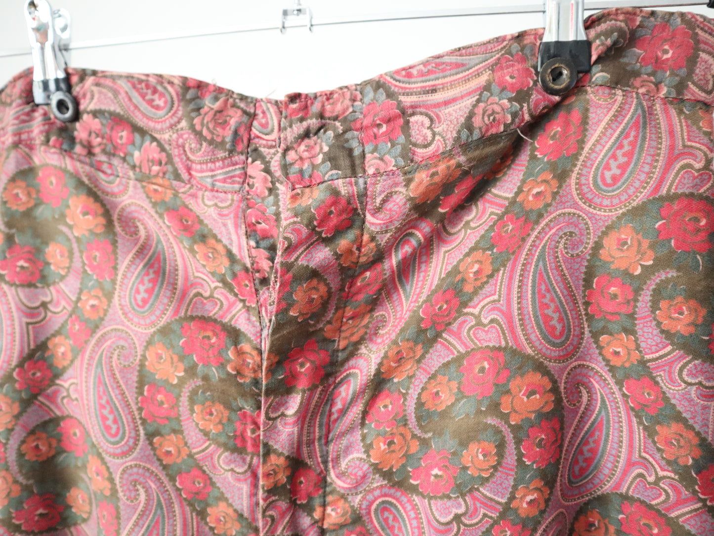 1920s French Opera Costume Trousers Rose Paisley Pink